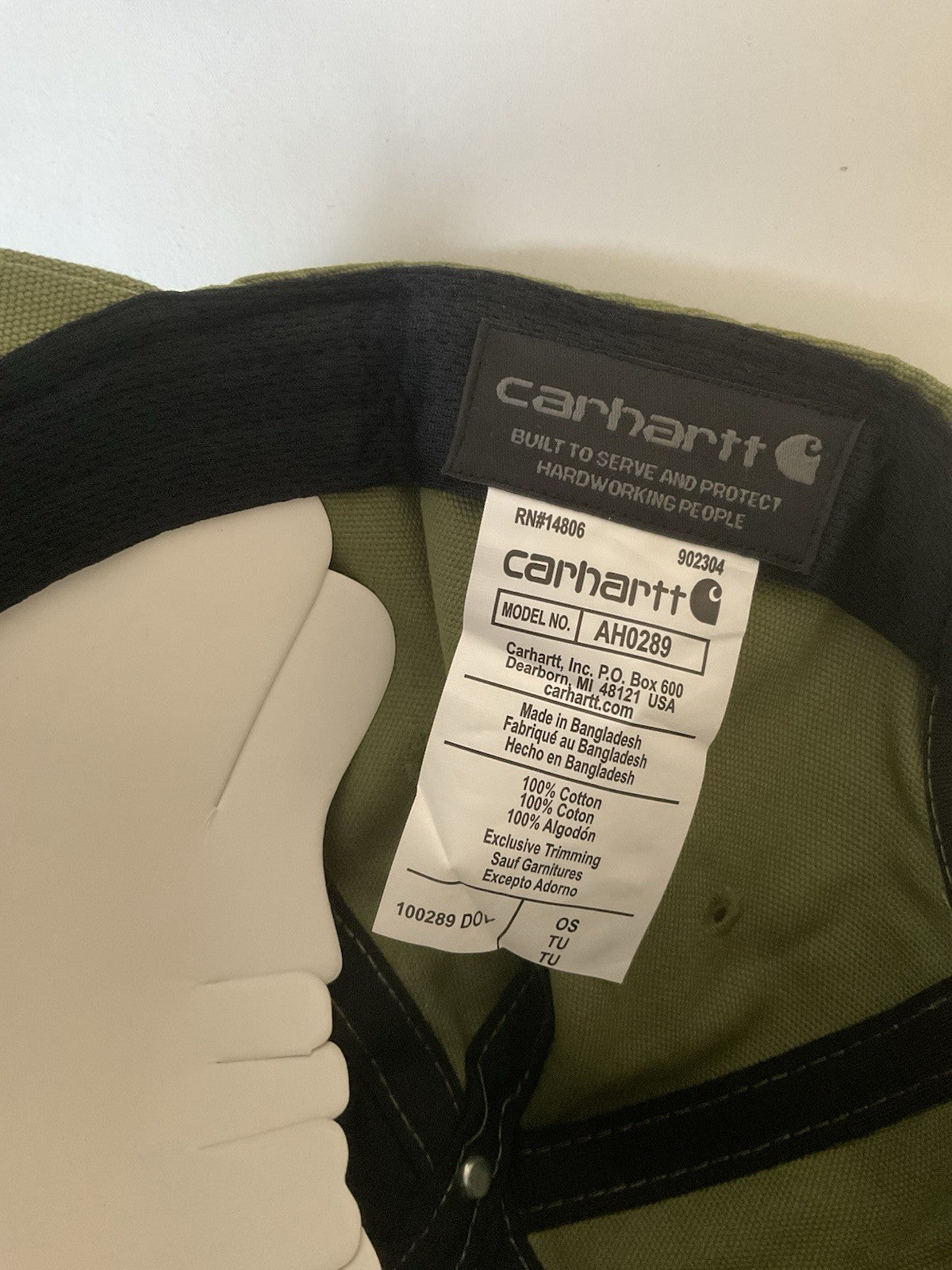 Carhartt Khaki Cotton Cap Odessa Canvas SECONDS3