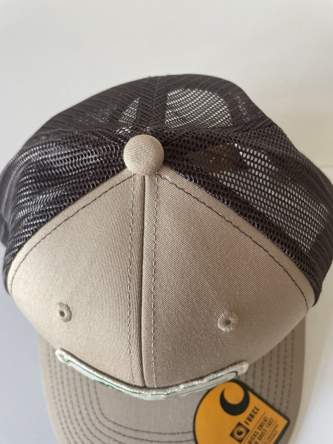 Carhartt Beige/Brown Force Cap Canvas Mesh Back Graphic Dog Logo Workwear Cap1