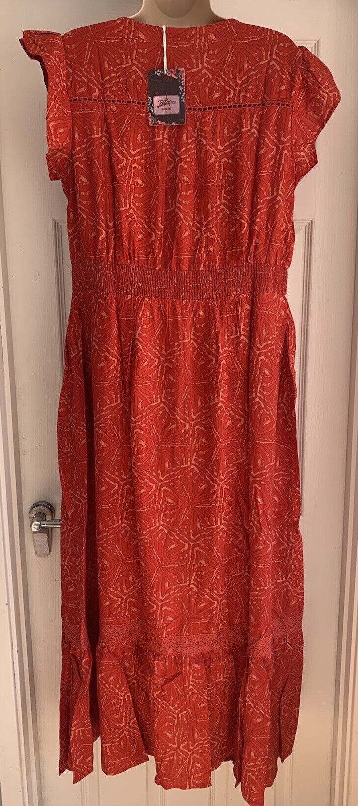 EX Joe Brown Red Printed Lace Maxi Dress 12 14 16 18 20 22 24 26 28 30 32 RRP£65