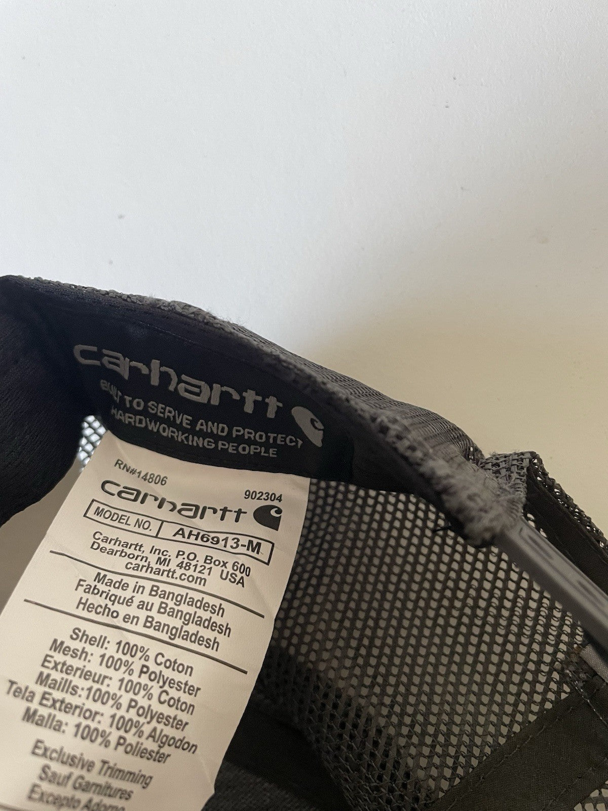 Carhartt Dark Grey Force Canvas Mesh Back Graphic Fish Logo Workwear Cap3