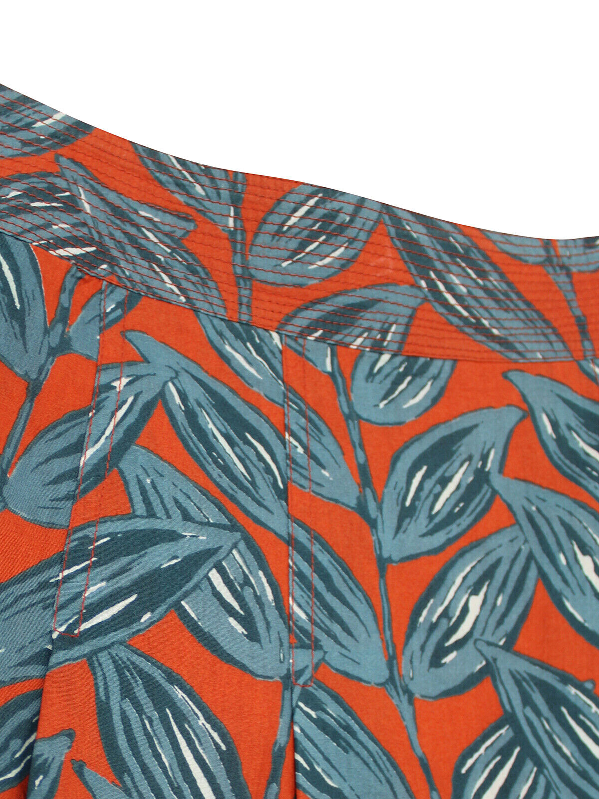 EX Seasalt Orange/Red Leaves Cotton Sea Mist Skirt 12 14 16 18 20 22 24 26/28