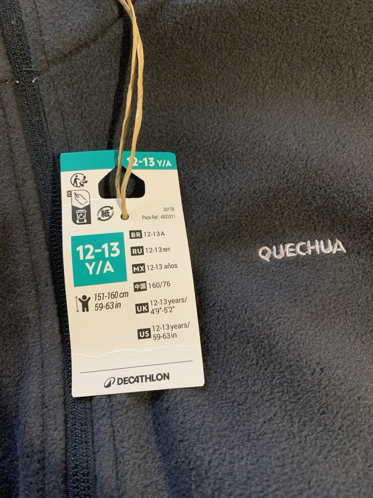 Decathlon Quechua Purple Kids Hiking Fleece Jacket 12-13 Years2