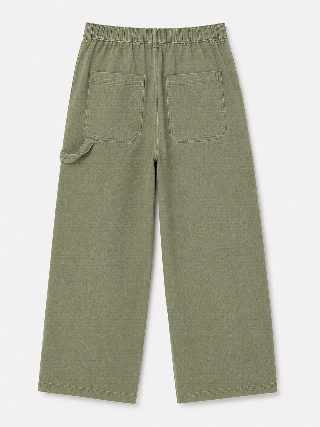 EX M*S Light Khaki Cotton Rich Carpenter Straight Leg Trousers Size 10S1