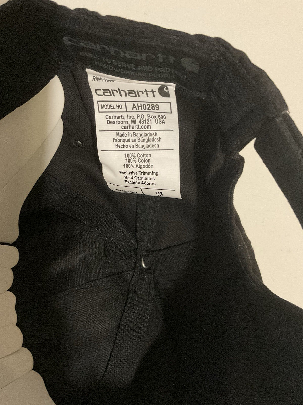 Carhartt Black Cotton Cap Odessa Canvas SECONDS3
