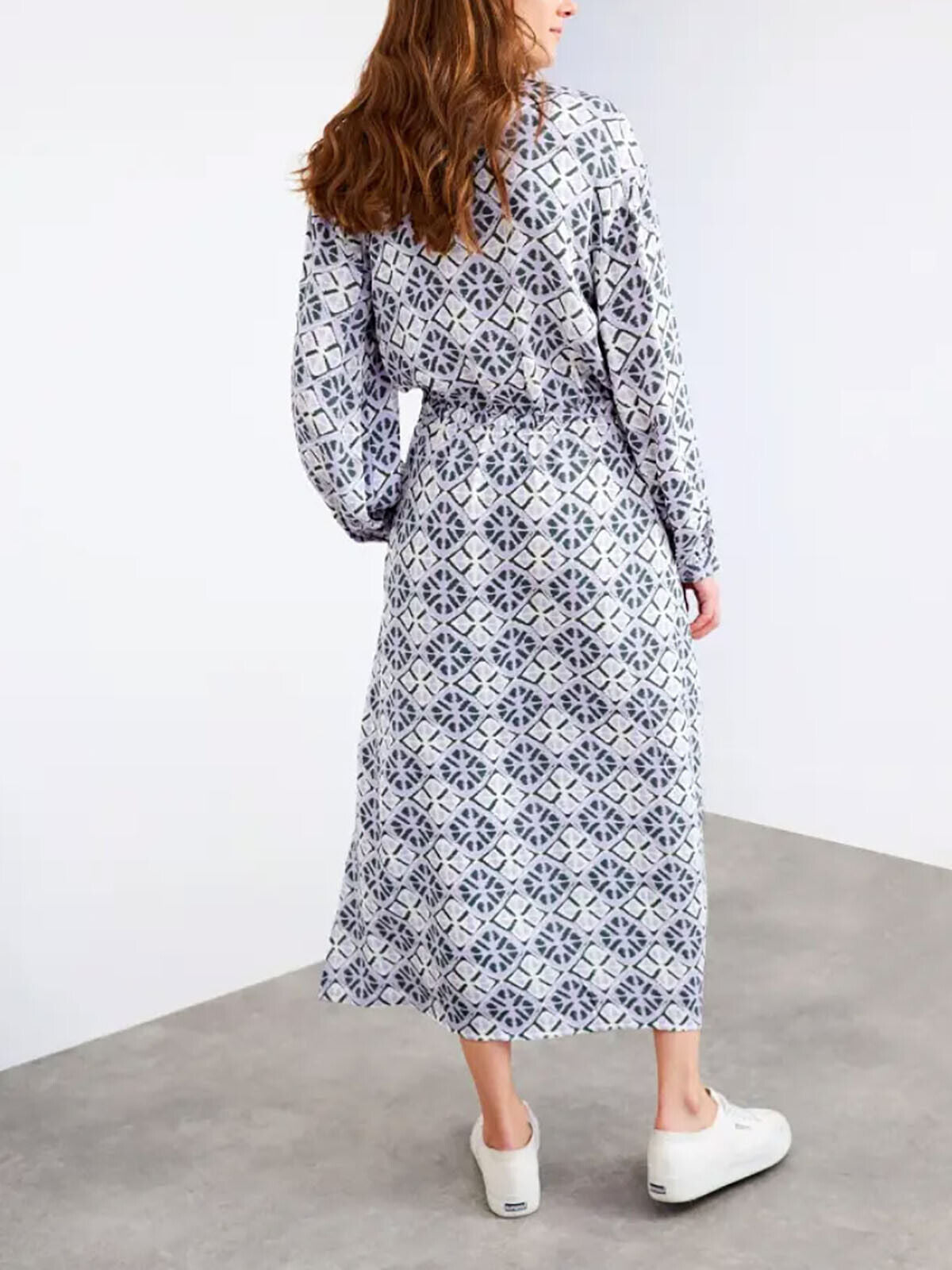 EX White Stuff Purple Multi Leo Geometric Print Midi Dress 8, 12, 14 RRP £75