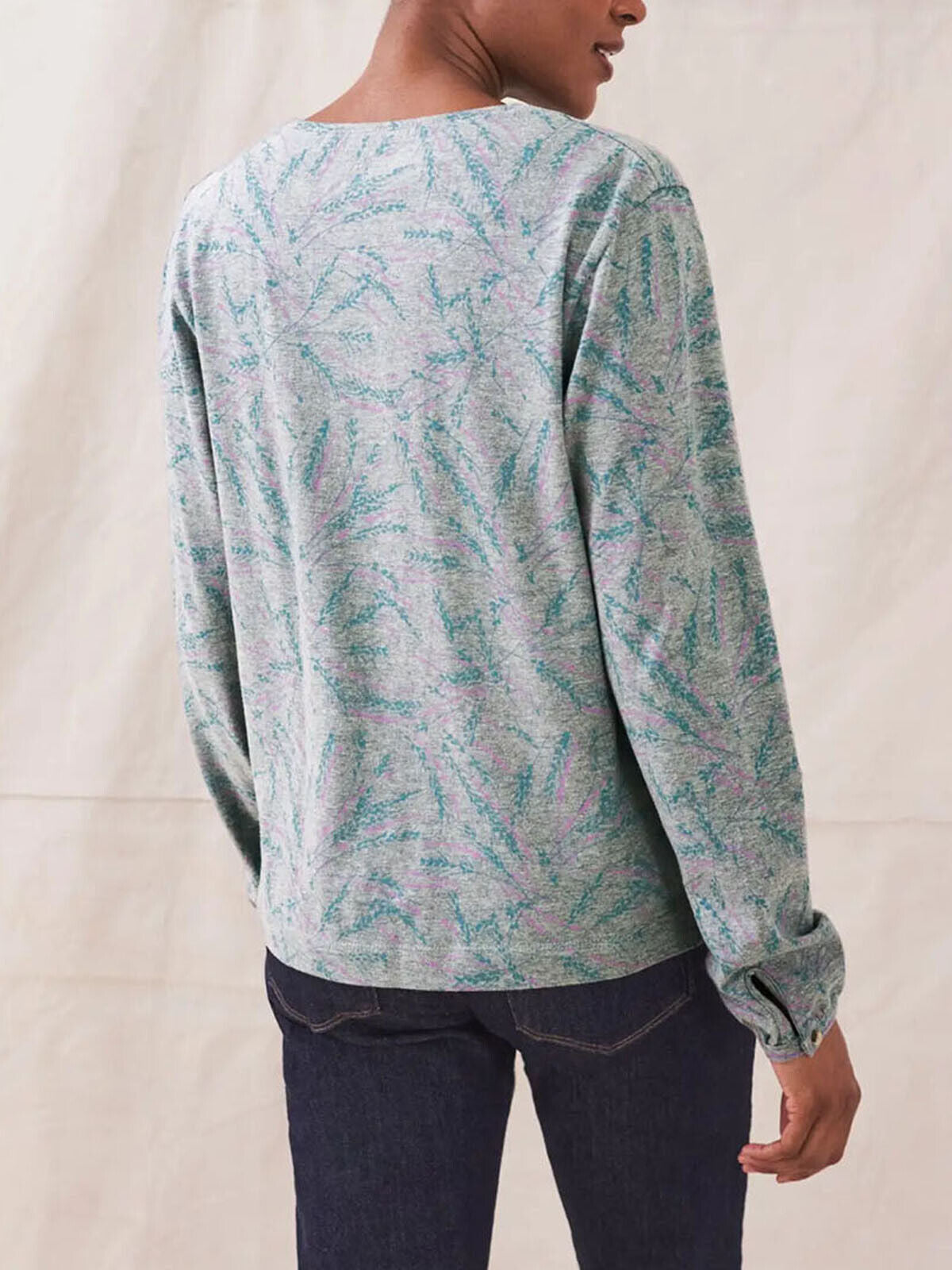 EX White Stuff Jersey Top Bea Grey Floral 8, 10, 12, 16, 18, 20, 22 RRP £39