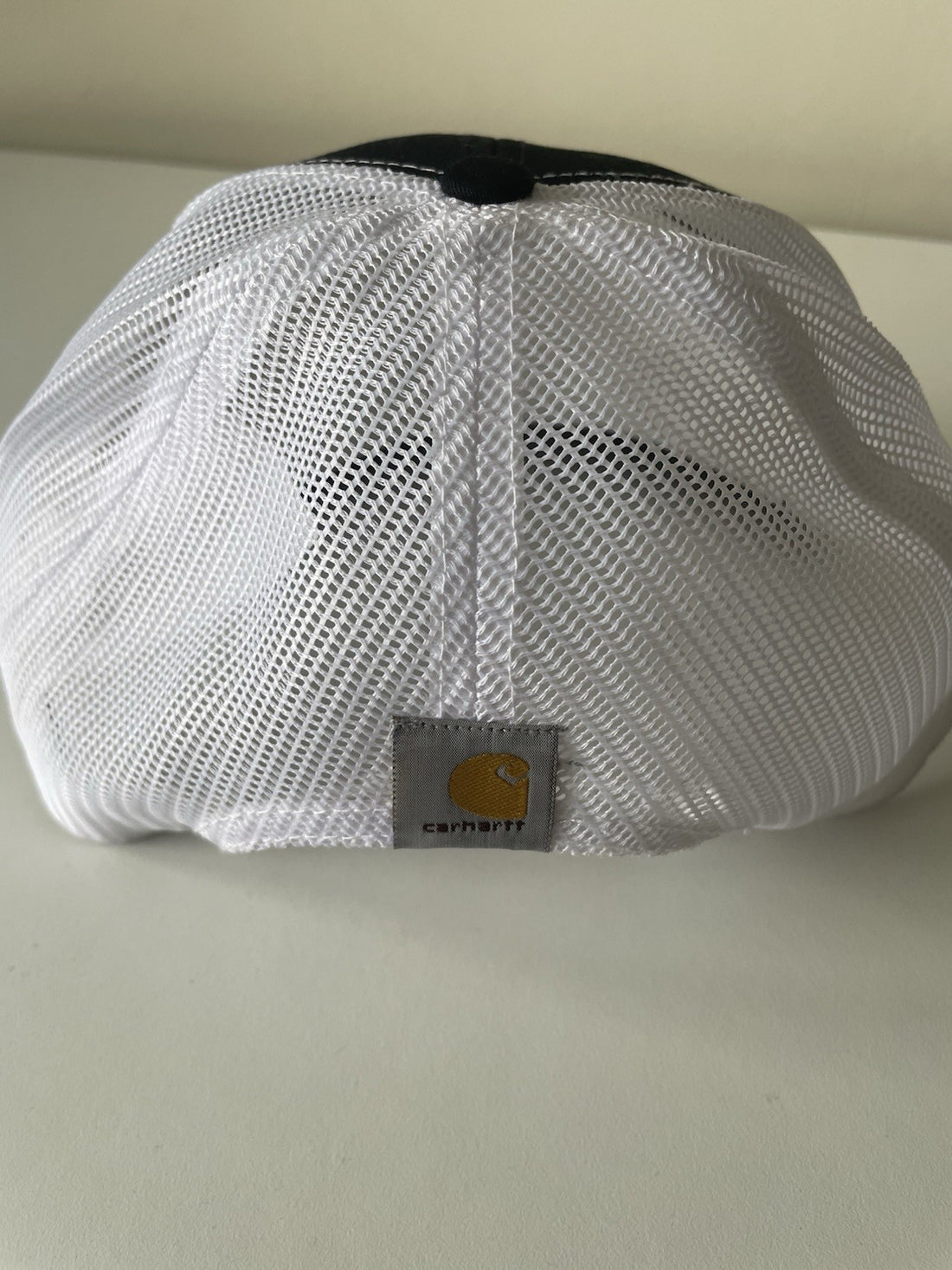 Carhartt Black/White Force Cap Canvas Mesh Back Graphic Logo Workwear Cap1