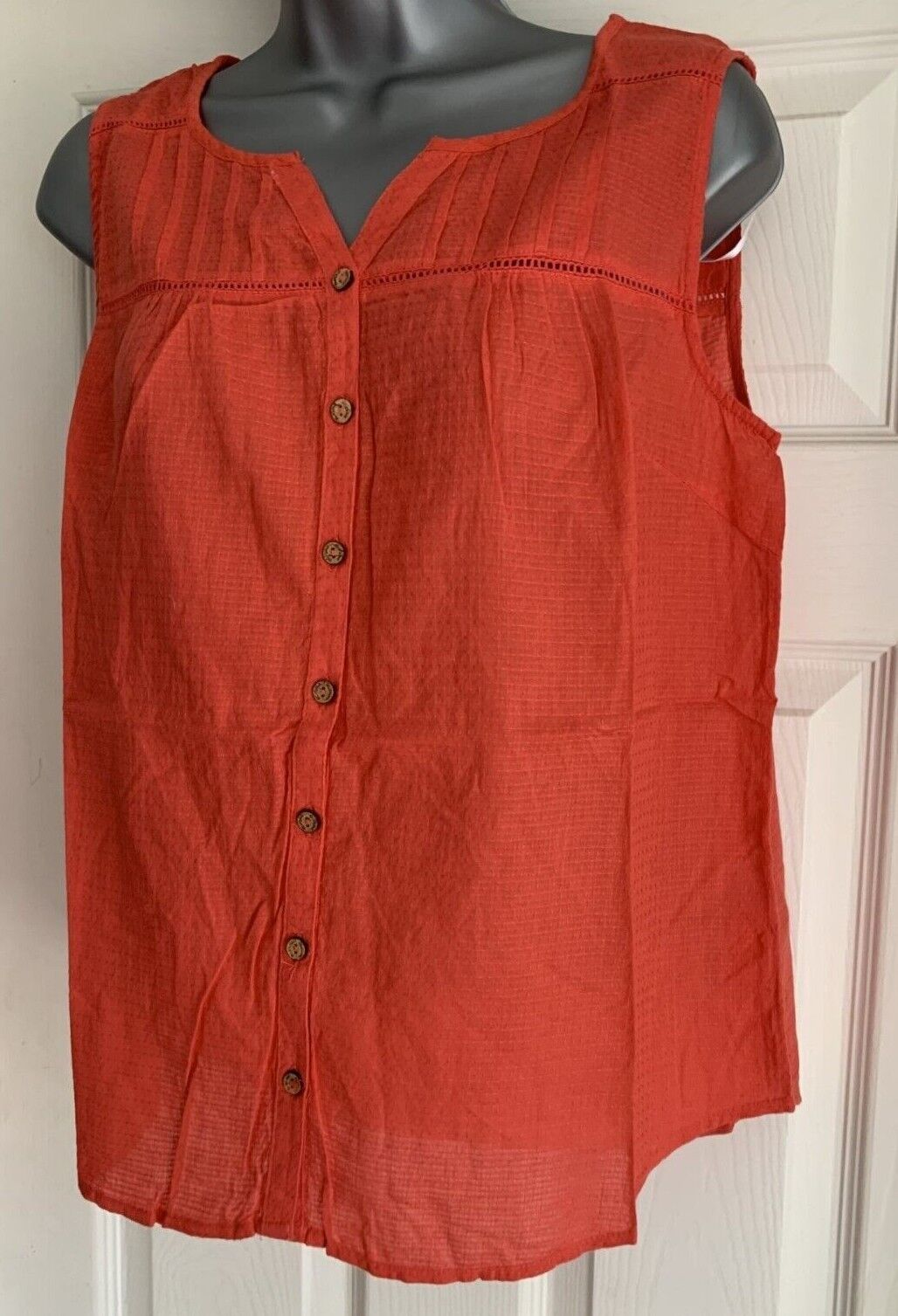 EX Mantaray Red Textured Cotton Top in Sizes 12, 14, 16, 18, 20, 22
