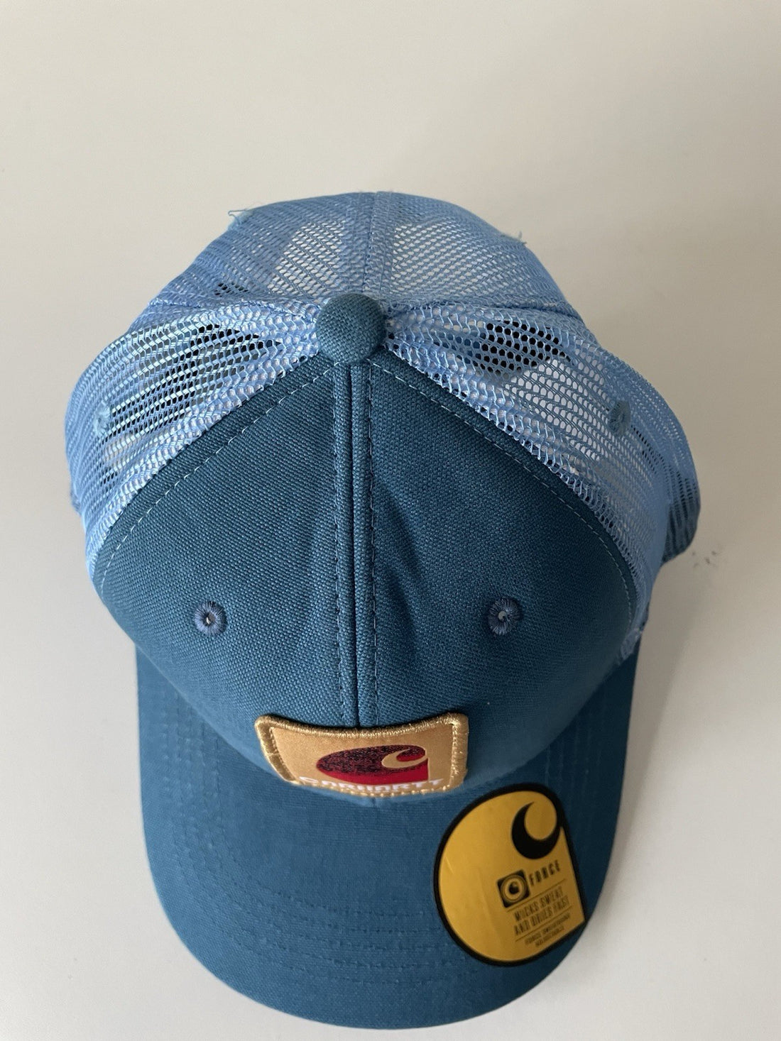 Carhartt Blue Force Canvas Mesh Back Graphic Logo Workwear Cap1