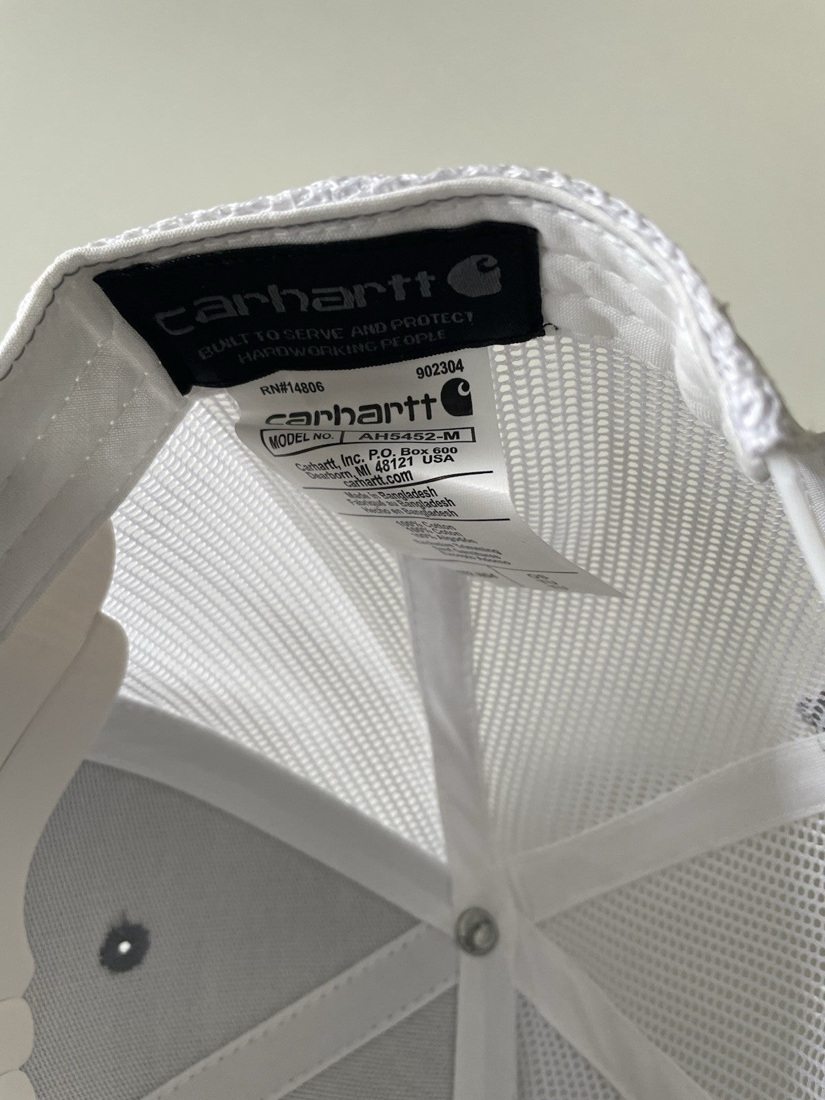 Carhartt Grey/White Force Cap Canvas Mesh Back Graphic Logo Workwear Cap1
