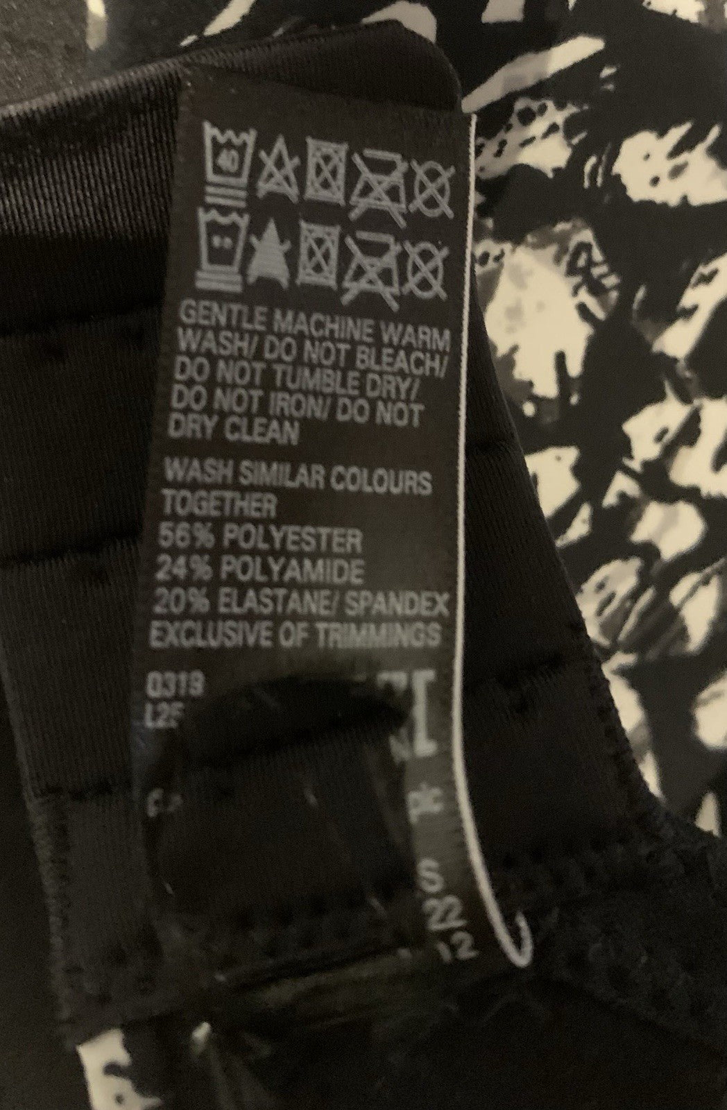 EX M*S Black/White Flexifit Underwired Minimiser Bra in Size 34C3