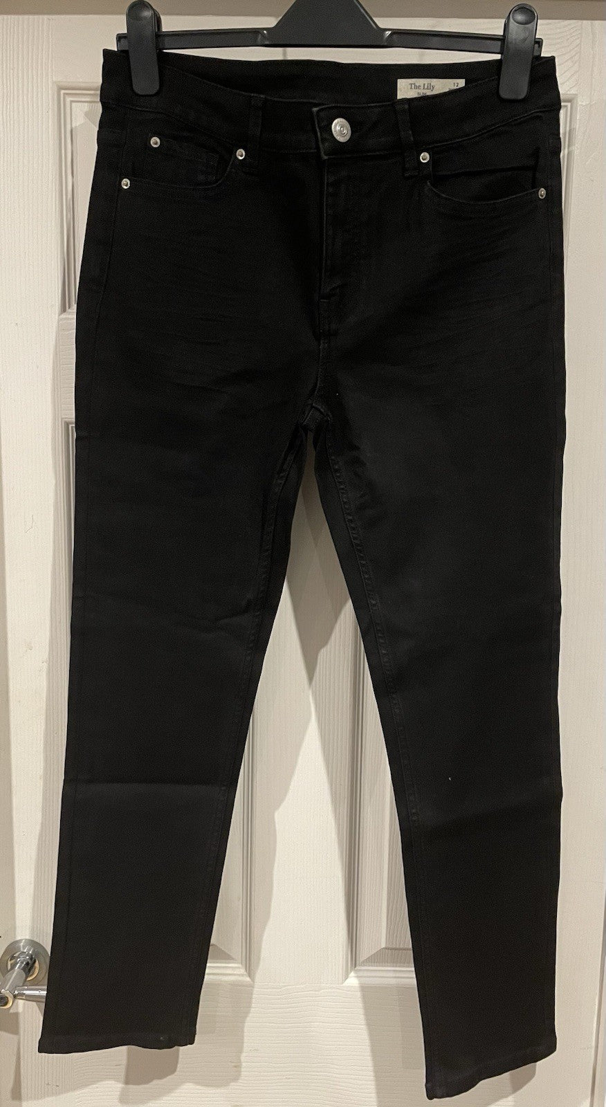 M&S The Lily Slim Black Jeans Size 12 Short0