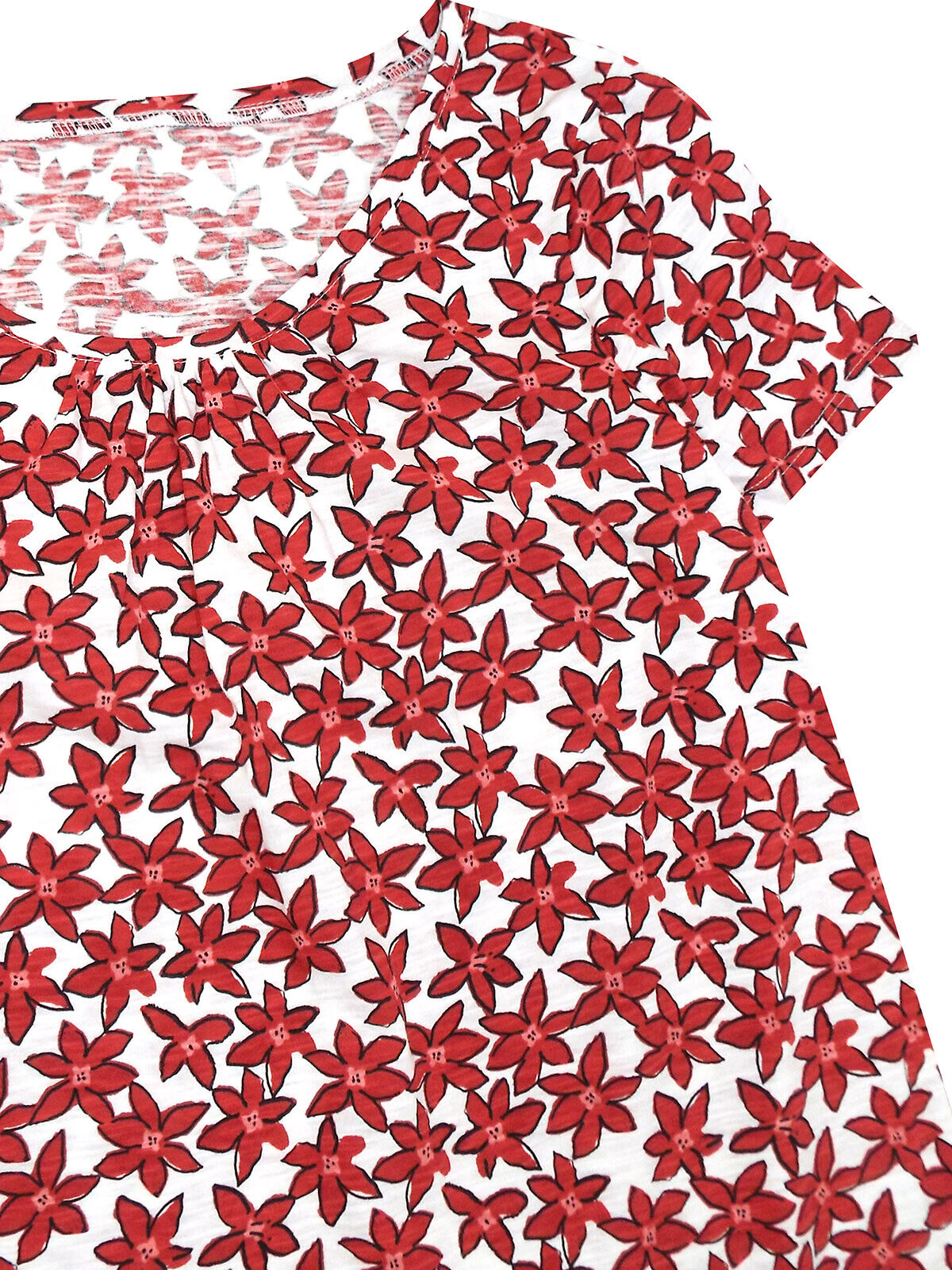 EX SEASALT Star Flower Barn Red Decorative Arts Top Sizes 10 12 14 16 18 20