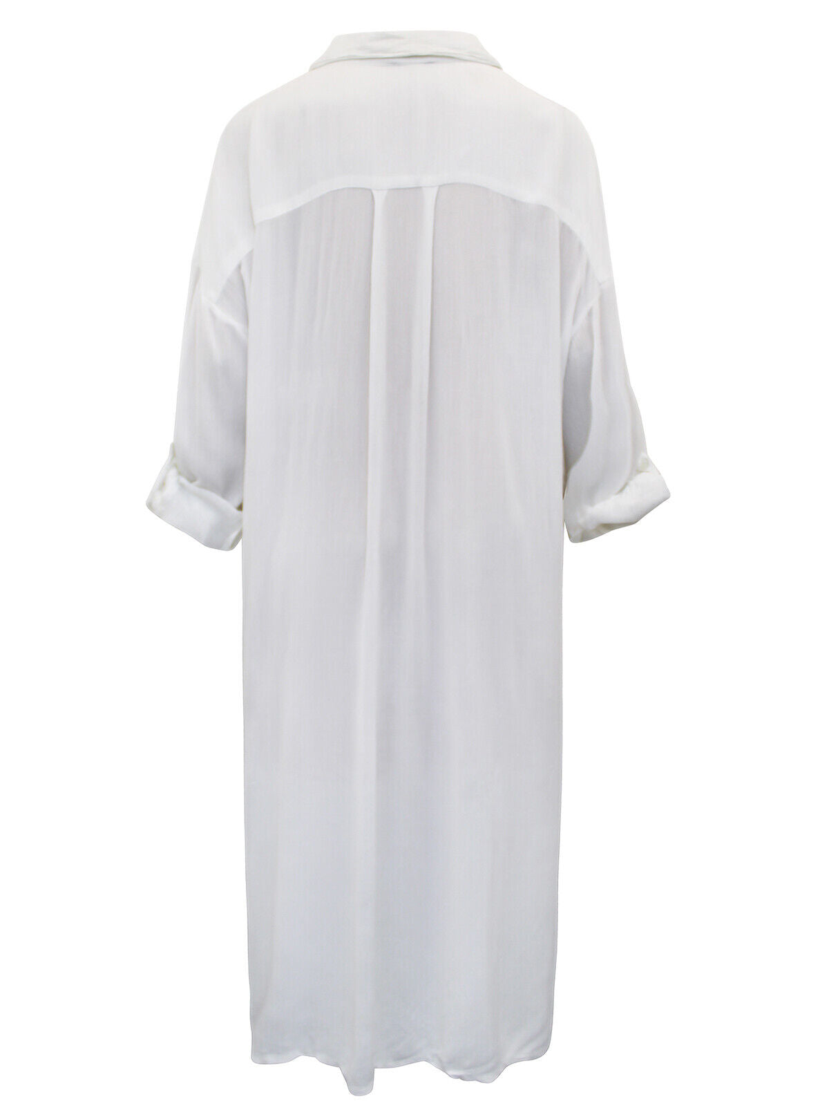 Simply Be White Longline Crinkle Long Sleeve Shirt 18, 20, 24, 26, 28 RRP £30