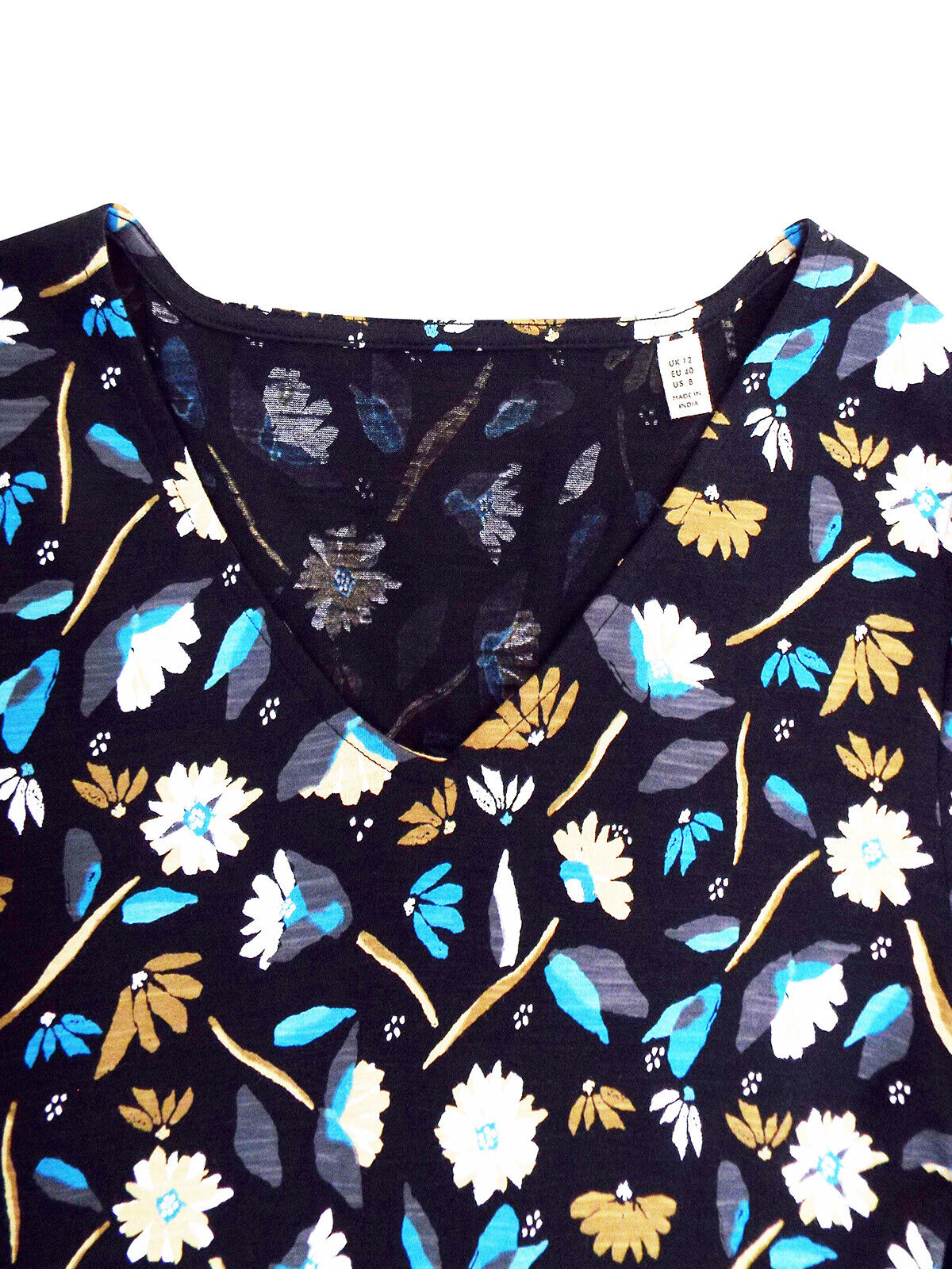 EX Seasalt Black Torn Medley Black Brush Drawing Dress Size 10 RRP £55