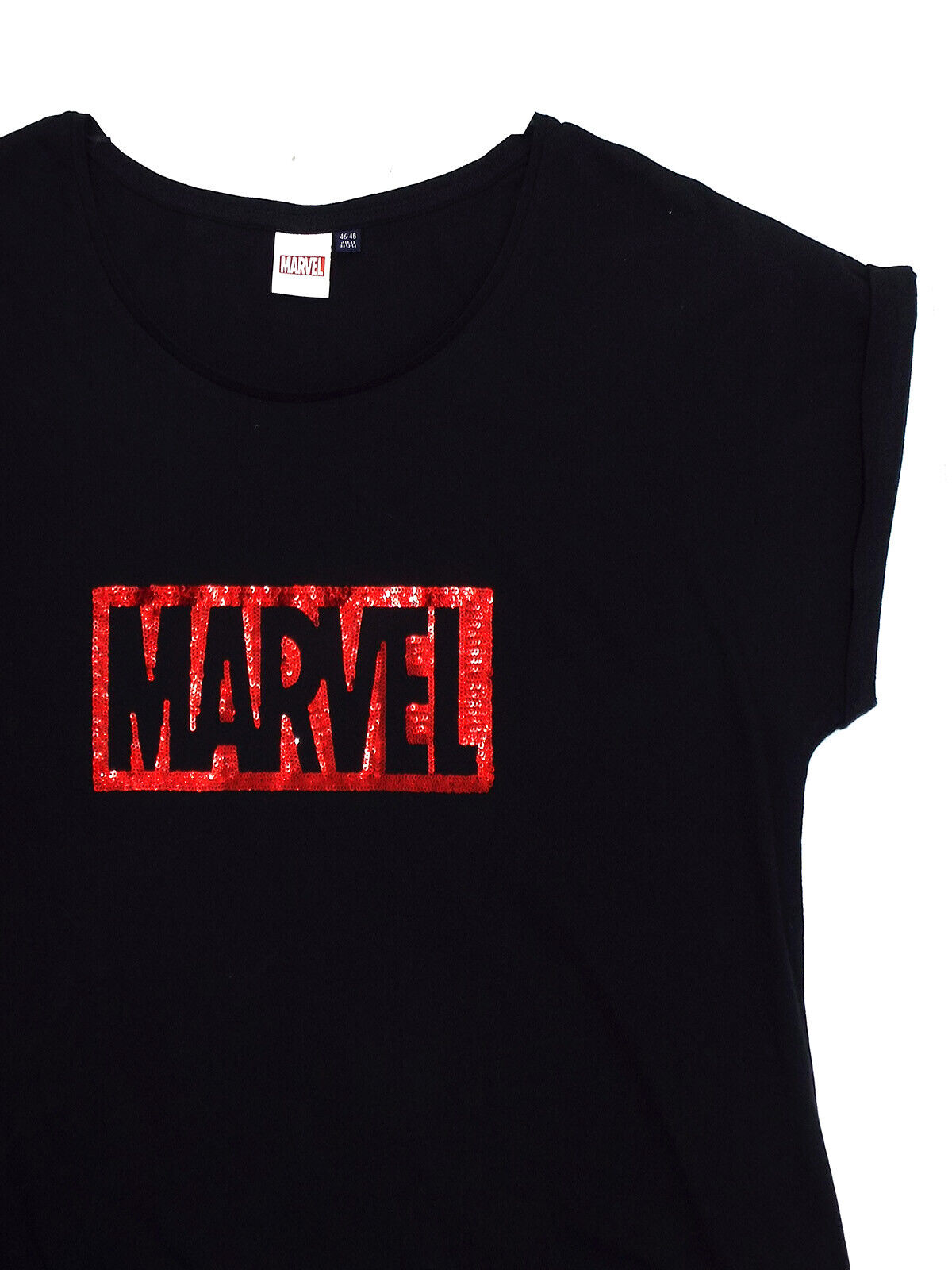 Marvel Black Pure Cotton Marvel Logo T-Shirt Plus Size 20/22