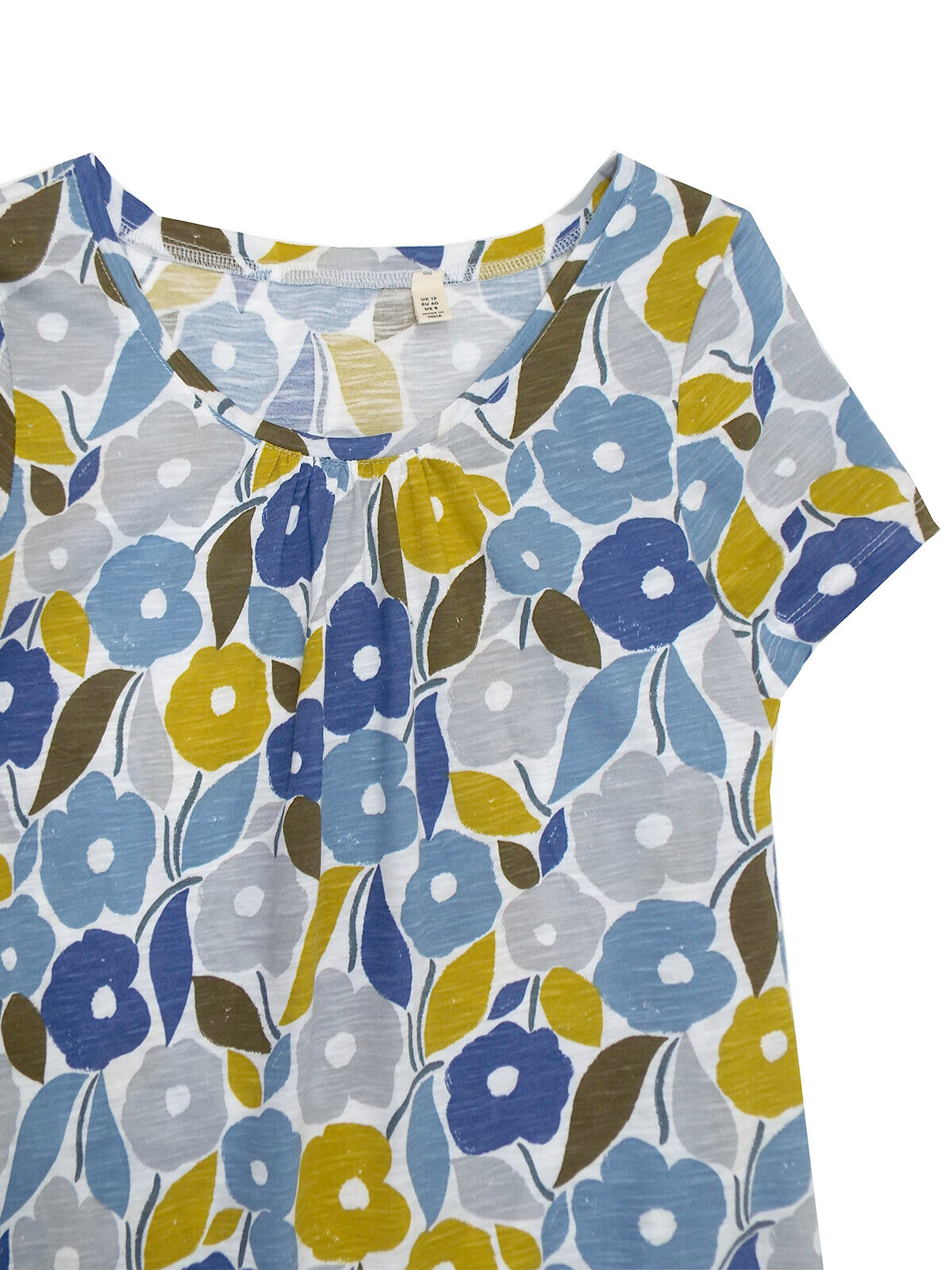 EX SEASALT Blue Chalked Blooms Wild Pansy Decorative Top Sizes 10 12 14 16 18 20