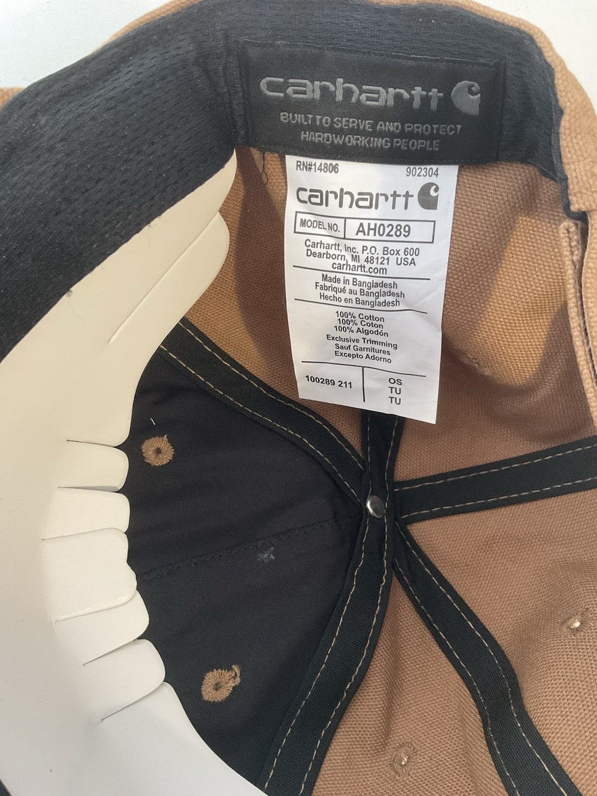 Carhartt Brown Cotton Cap Odessa Canvas SECONDS3