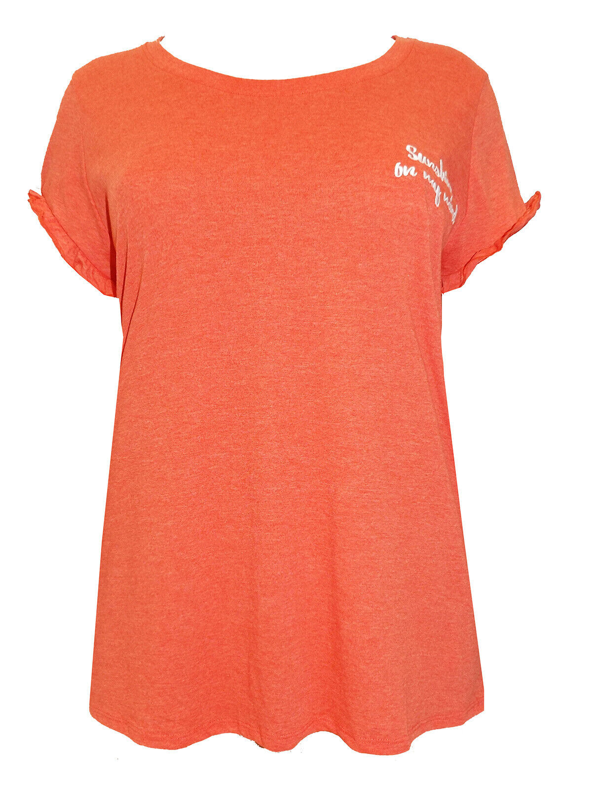 KIABI Orange Cotton Blend Frill Sleeve &
