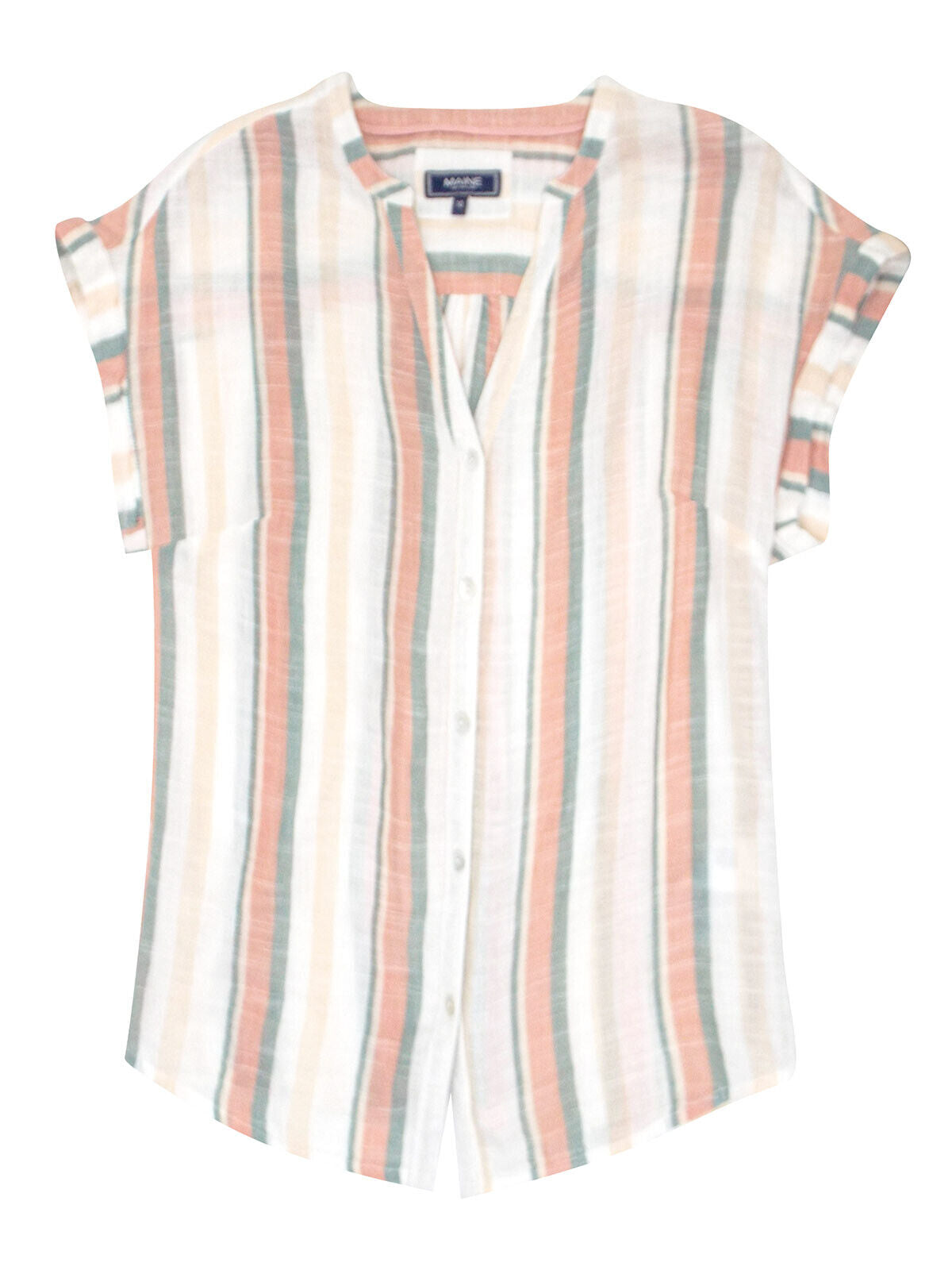Debenhams Maine New England Rose Cotton Striped Button Through Top 16 18 20