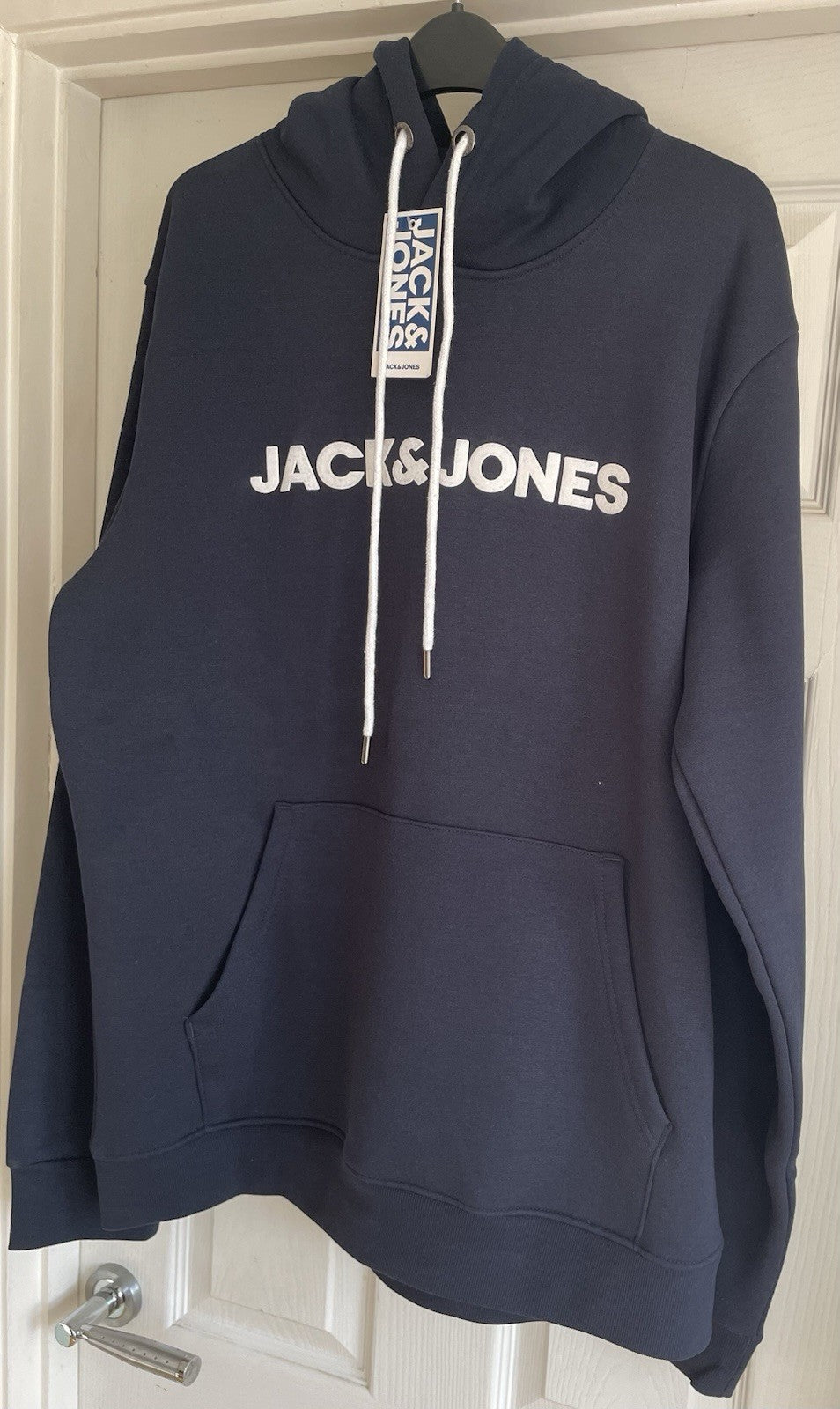 Jack & Jones Mens Navy Hooded Sweatshirt Hoodie Pullover Top Size XL2