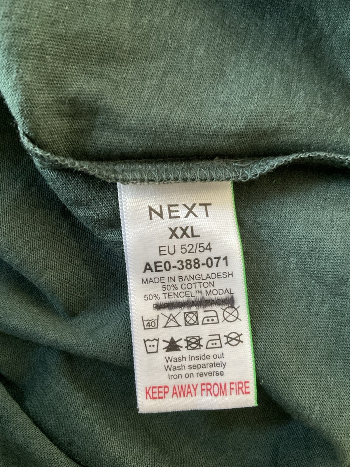 Dark Green Cotton Modal Slouch V-Neck T-Shirt Size 2XL3