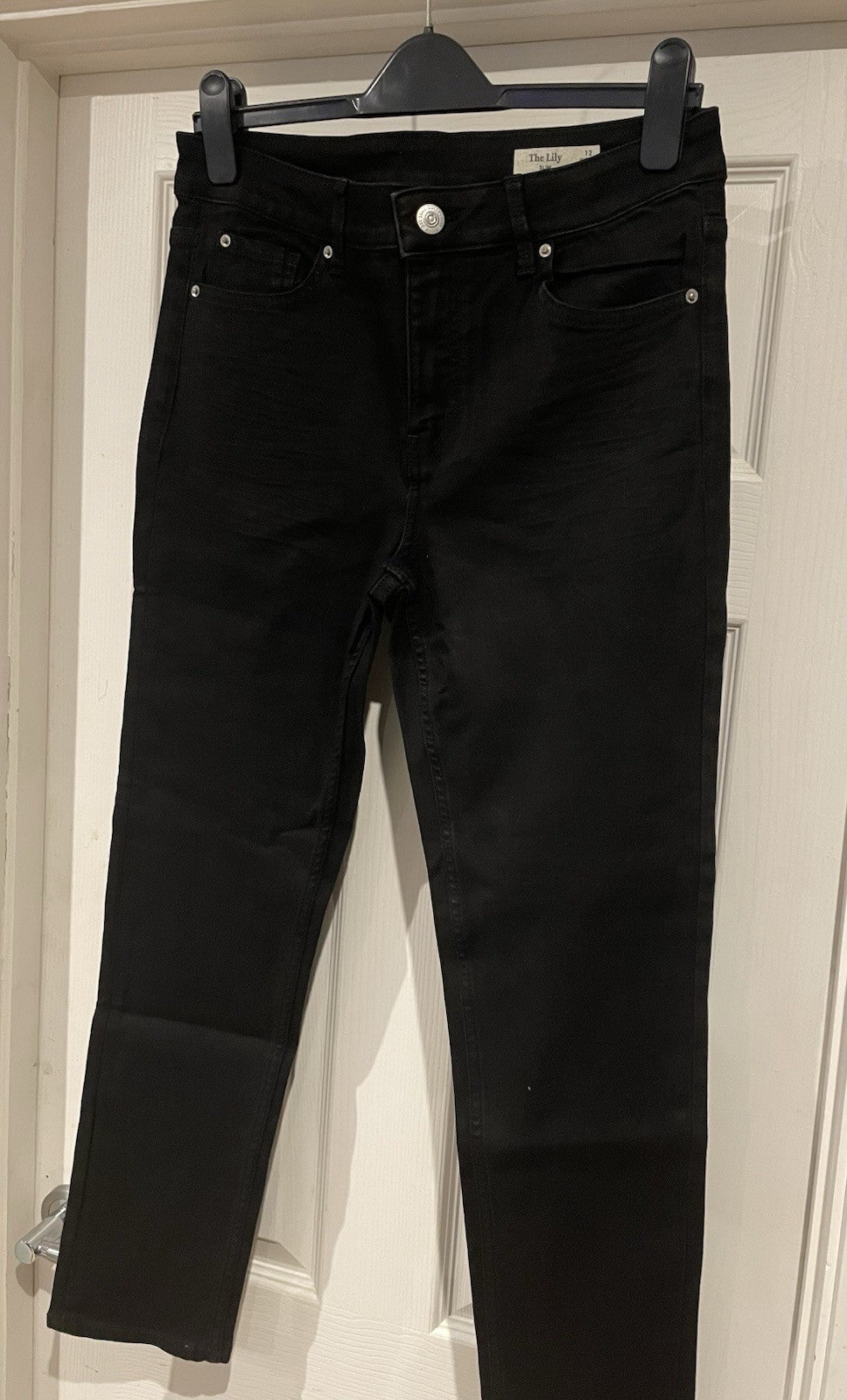 M&S The Lily Slim Black Jeans Size 12 Short2