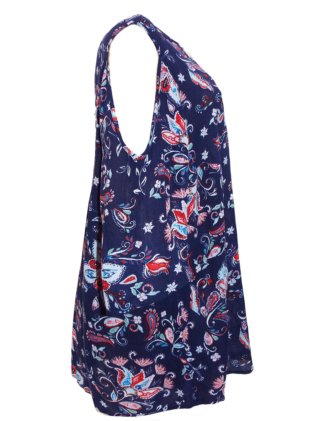M&Co Navy Floral Print Cold Shoulder Top in Plus Sizes 20 or 24 RRP£26