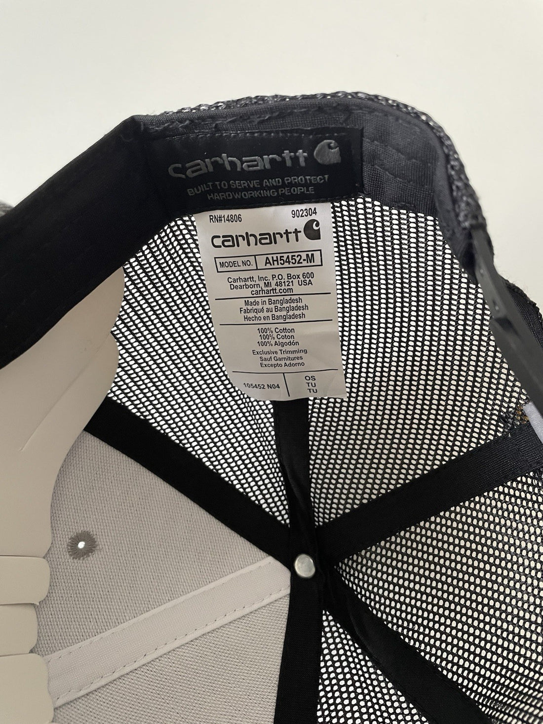 Carhartt Grey/Black Force Cap Canvas Mesh Back Graphic Logo Workwear Cap1