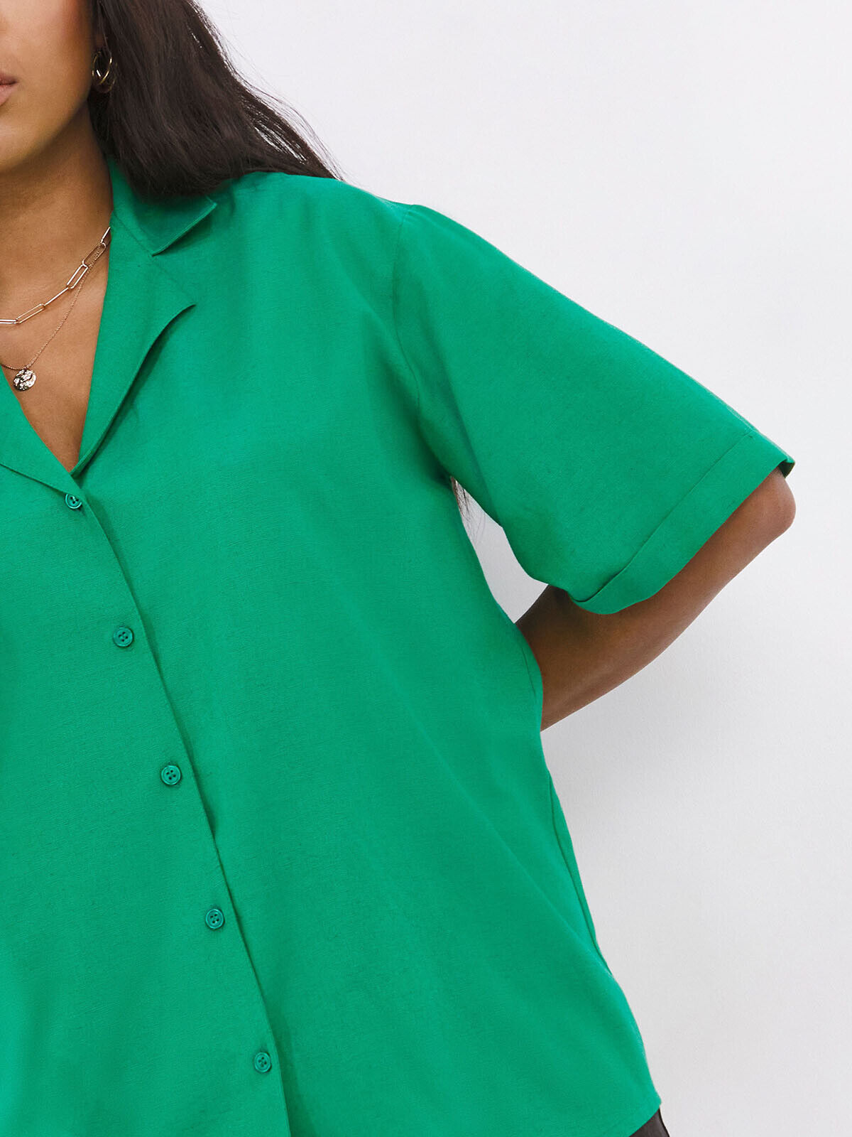 Simply Be Short Sleeve Boxy Linen Blouse Sizes 14, 18, 20, 24, 26, 30, 32