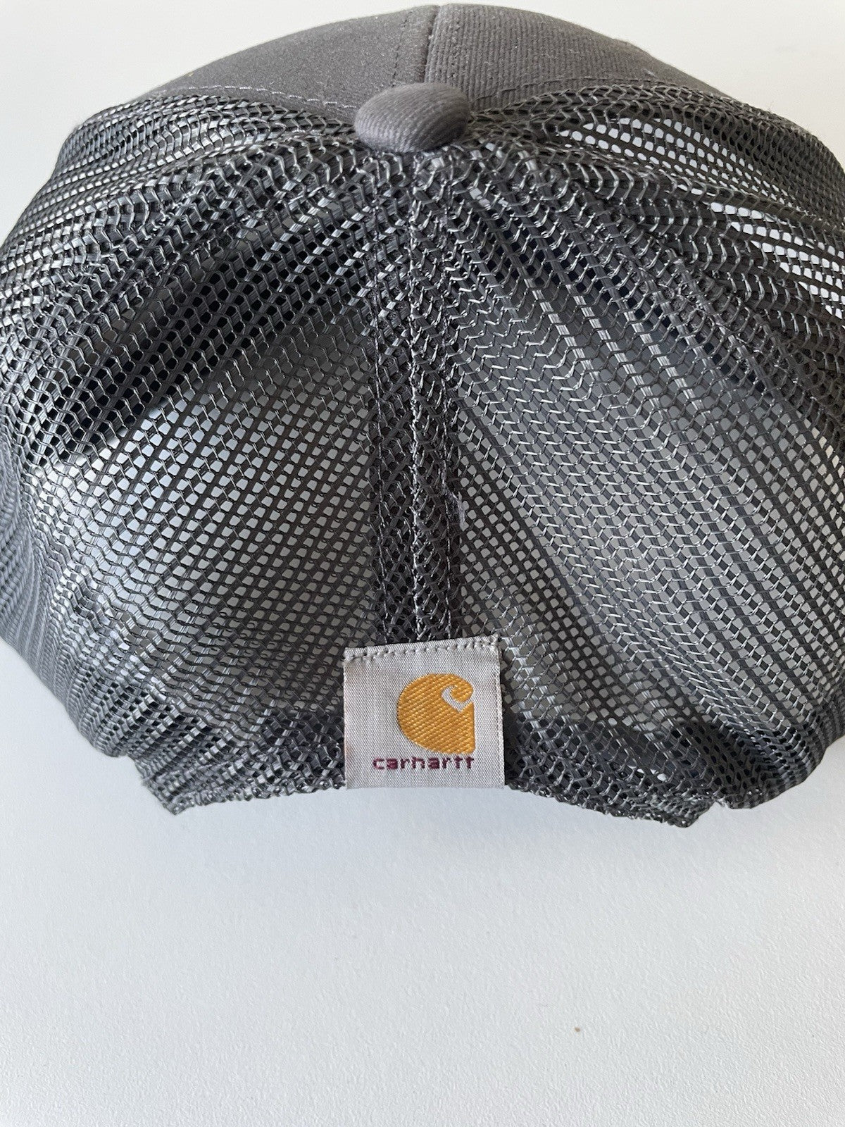 Carhartt Dark Grey Force Canvas Mesh Back Graphic Fish Logo Workwear Cap2