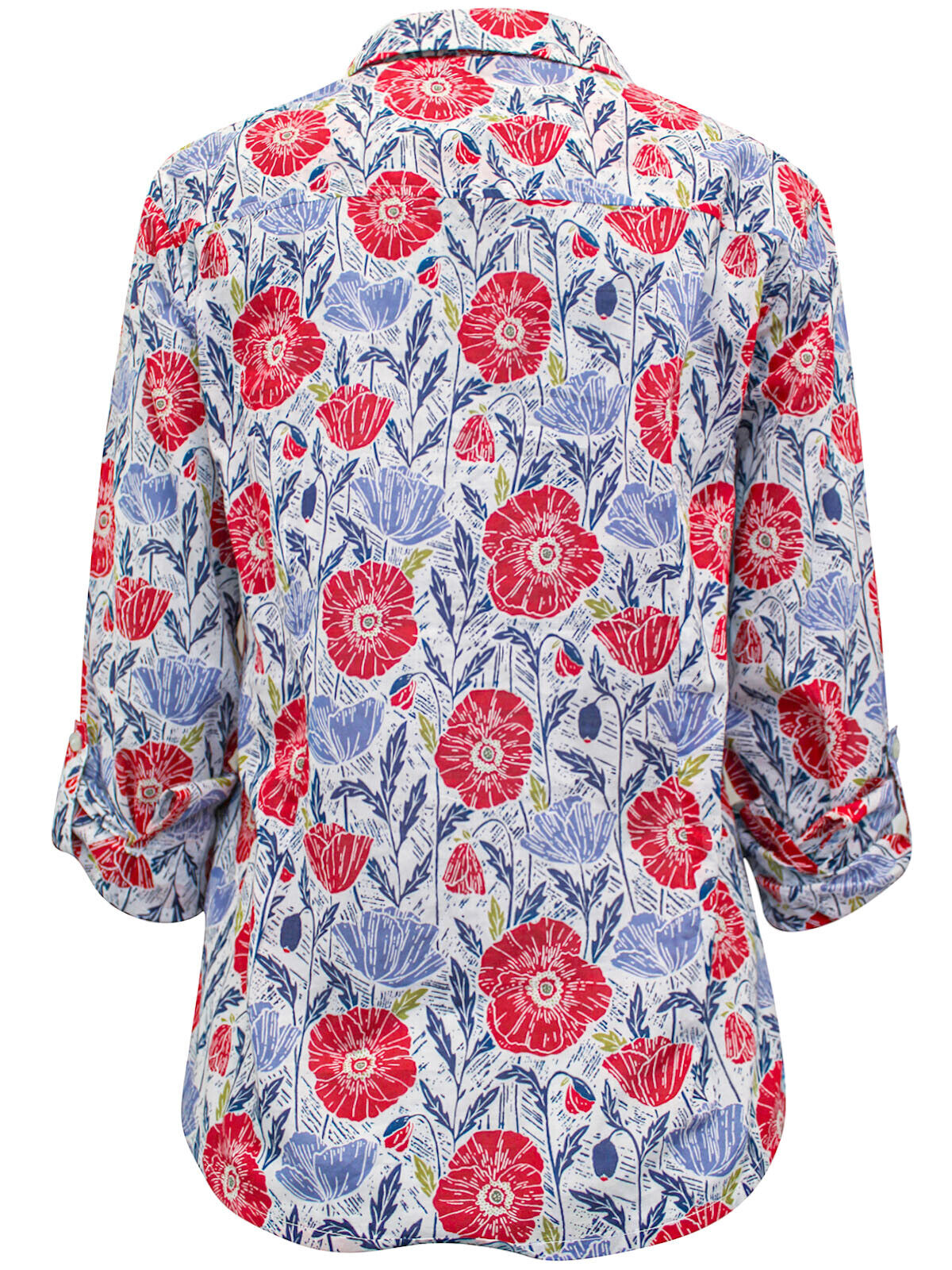 EX Seasalt Larissa Organic Cotton Shirt Lino Poppies Chalk 10 12 14 16 18 22 24
