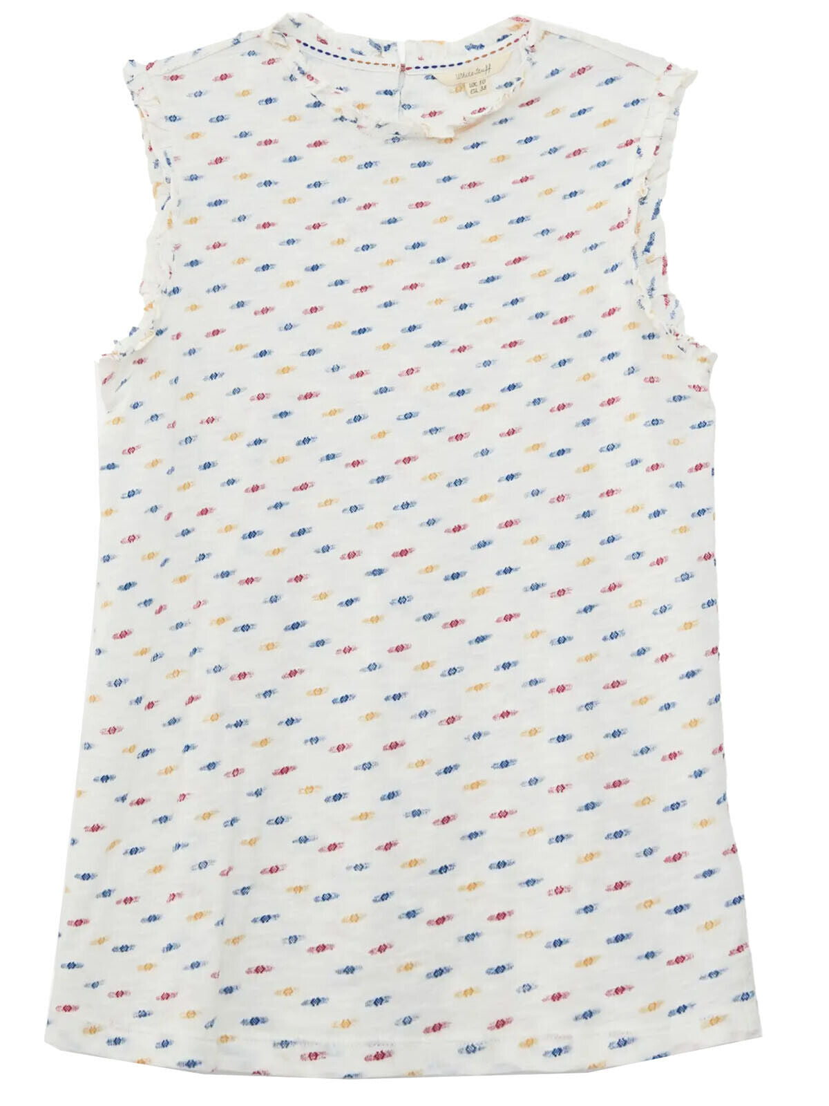 EX WHITE STUFF White Effie Jersey Vest in Sizes 10, 14, 16, 18 RRP £25