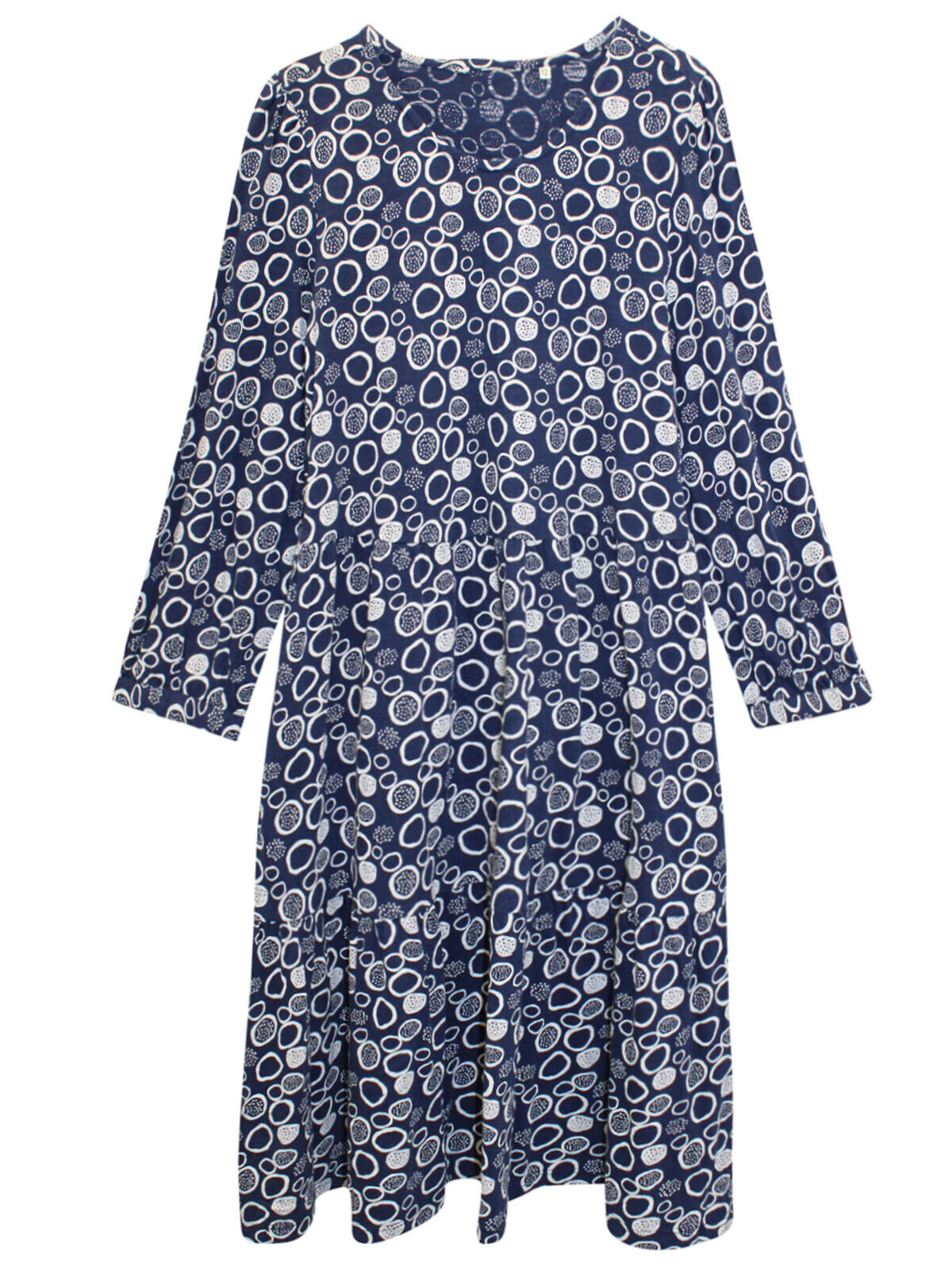 EX Seasalt Navy Heron Dip Tiered Jersey Circle Dress 12 14 16 18 20 22 RRP£59.95