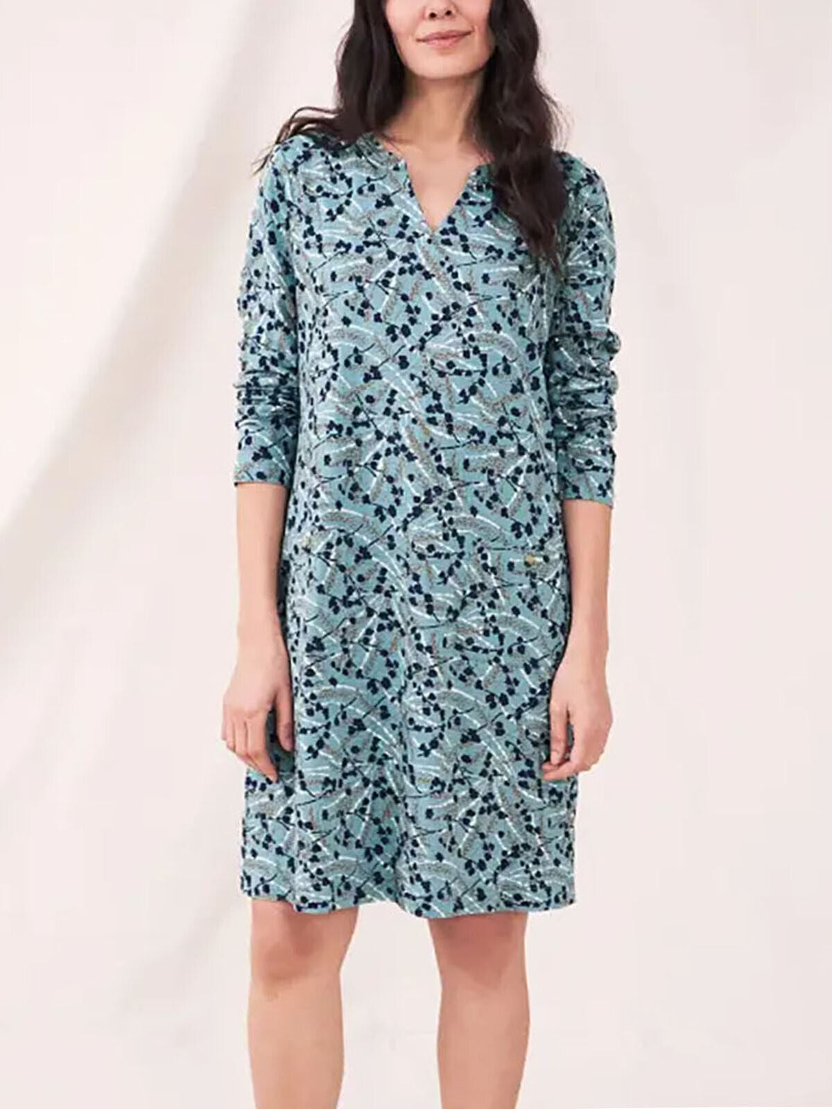 EX White Stuff Teal V Neck Bea Fairtrade Dress Sizes 10, 12, 14, 16, 22 RRP £59