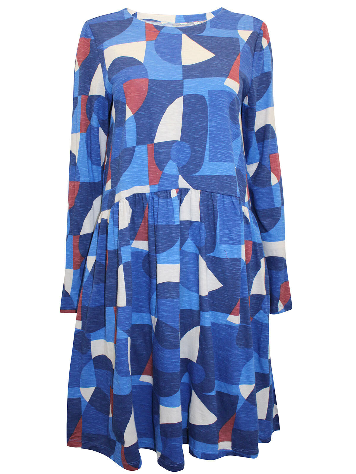 EX Seasalt Blue Abstract Collage Sapphire Sea Mirror Dress Sizes 10 -24 RRP £55