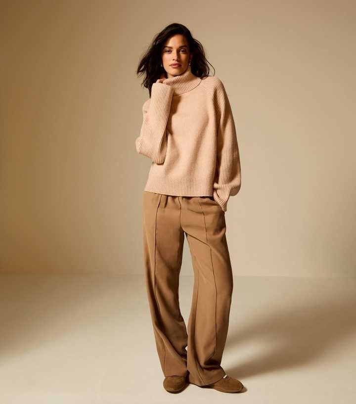 New Look Camel Rib Roll Neck Jumper Size X Large RRP £29.993