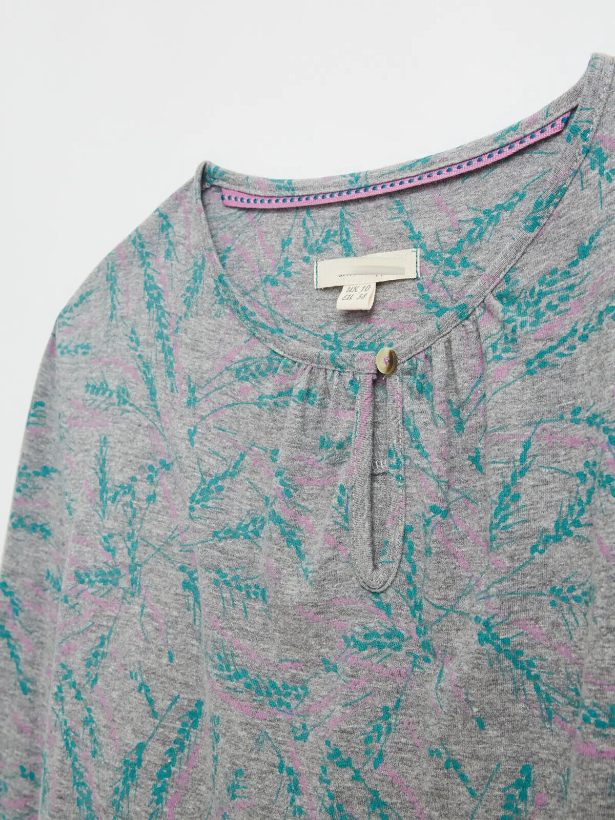 EX White Stuff Jersey Top Bea Grey Floral 8, 10, 12, 16, 18, 20, 22 RRP £39