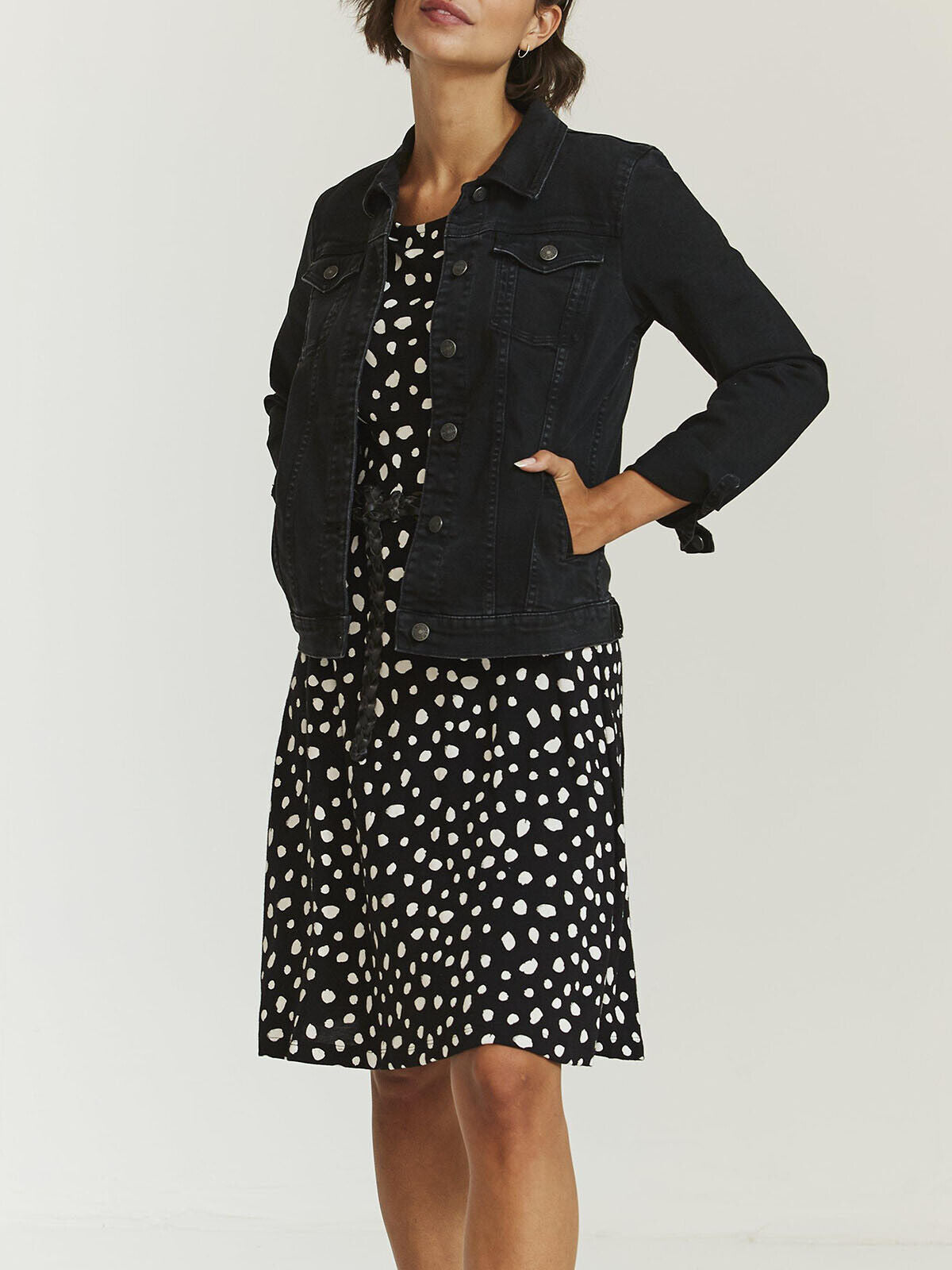EX Fat Face Black Delilah Double Spot Dress in Sizes 8, 10, 12, 14, 16 RRP £46