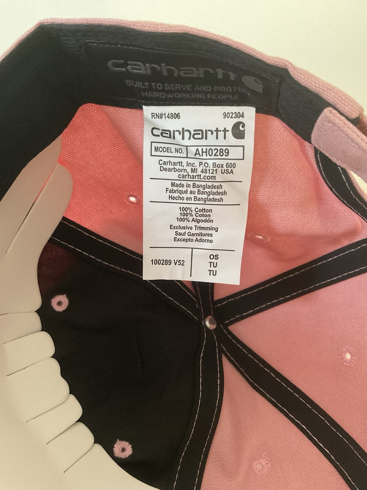 Carhartt Pink Cotton Cap Odessa Canvas SECONDS3