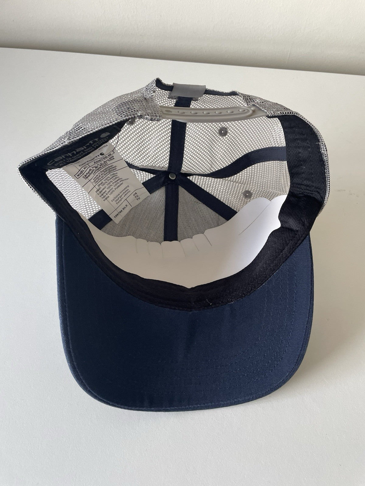 Carhartt Navy/Grey Force Canvas Mesh Back Graphic Fish Logo Workwear Cap4