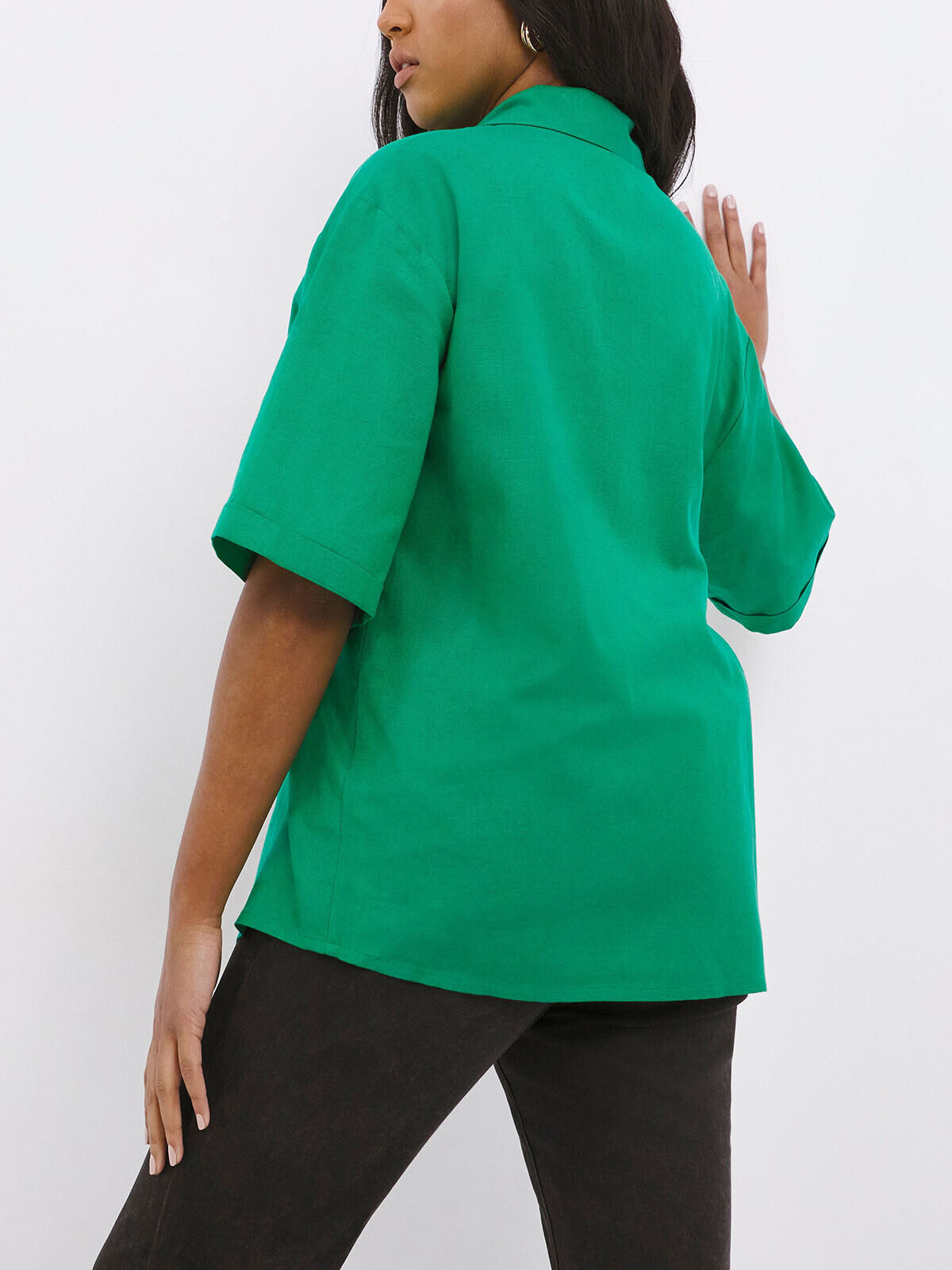 Simply Be Short Sleeve Boxy Linen Blouse Sizes 14, 18, 20, 24, 26, 30, 32