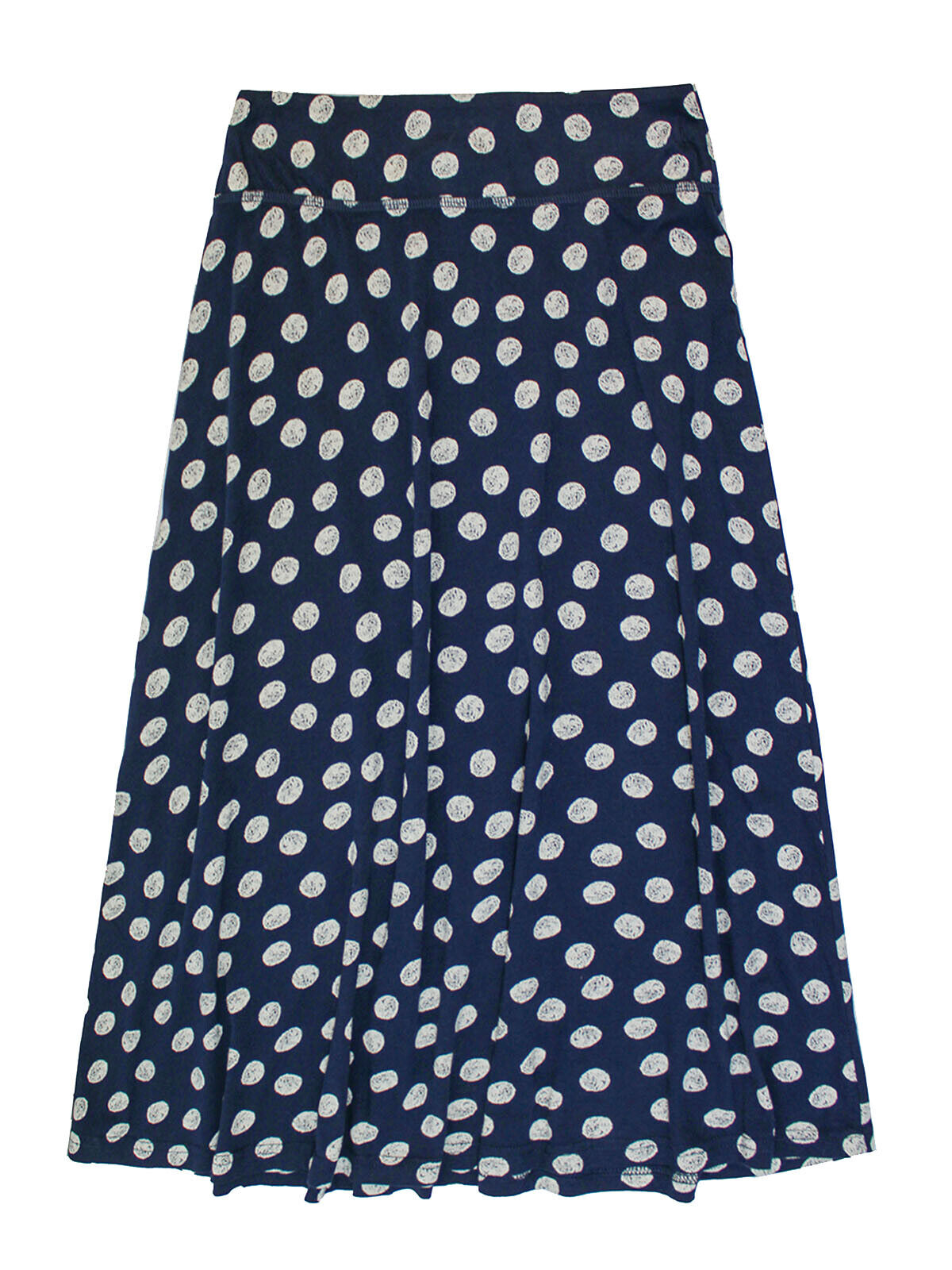 EX Seasalt Navy Jessica Grace A-line Polka-dot Jersey Skirt 10 12 16 20 24 26/28