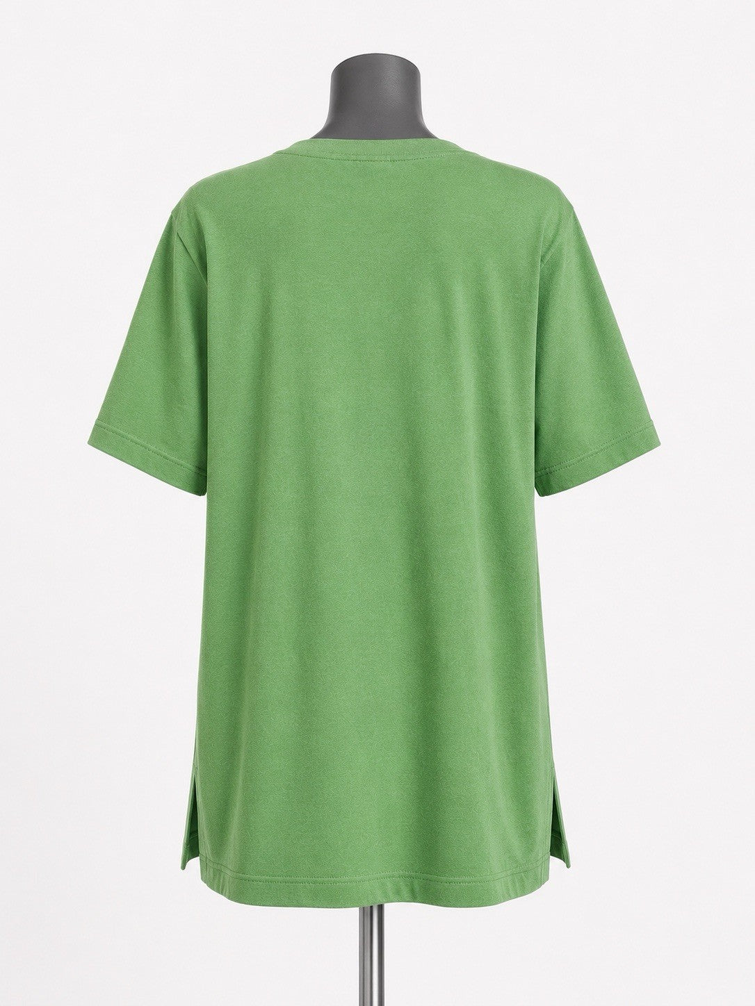 Green Cotton Modal Slouch V-Neck T-Shirt Size 2XL1
