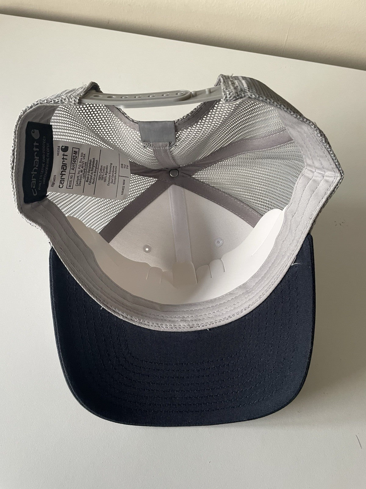 Carhartt Navy/White/Grey Force Cap Canvas Mesh Back Graphic Logo Workwear Cap4