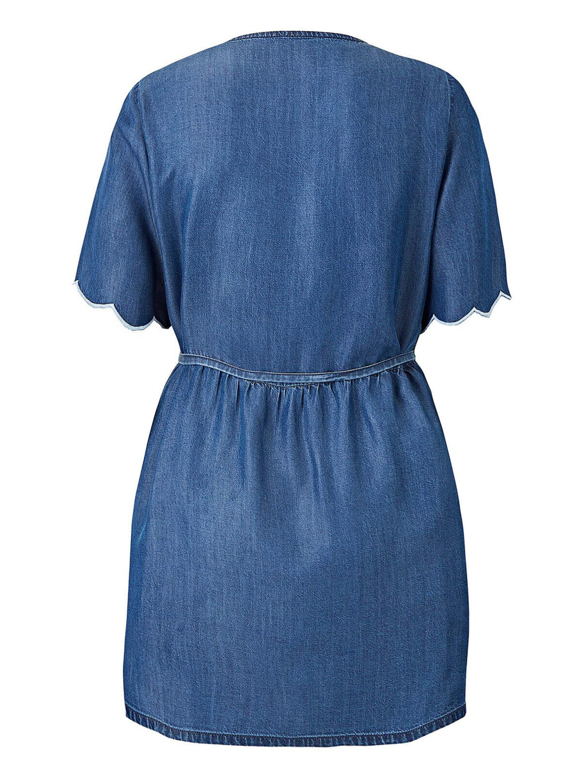 EX Simply Be Light-Indigo Wrap Front Soft Tencel Denim Top Sizes 24 or 28 RRP£32