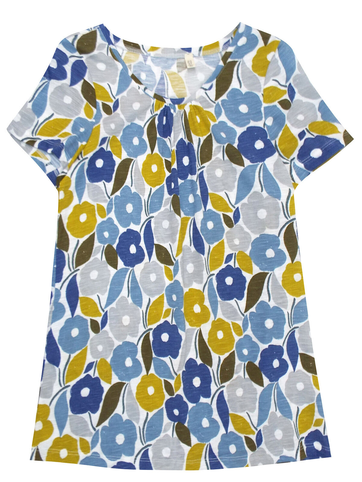 EX SEASALT Blue Chalked Blooms Wild Pansy Decorative Top Sizes 10 12 14 16 18 20