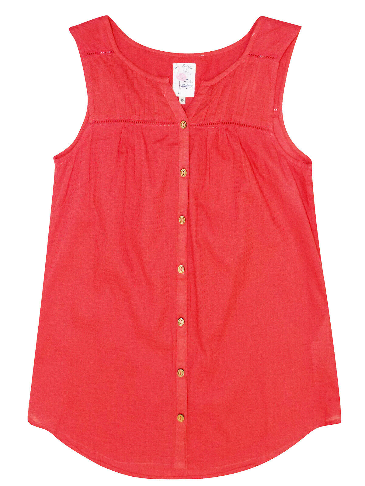 EX Mantaray Red Textured Cotton Top in Sizes 12, 14, 16, 18, 20, 22