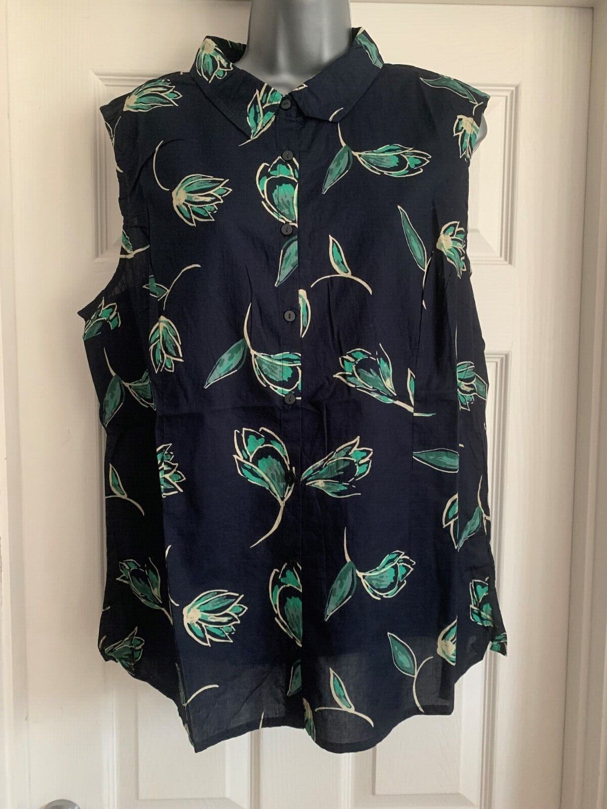 EX SEASALT Navy Inked Tulip Dark Night Larissa Shirt in Sizes 8-28 RRP£45