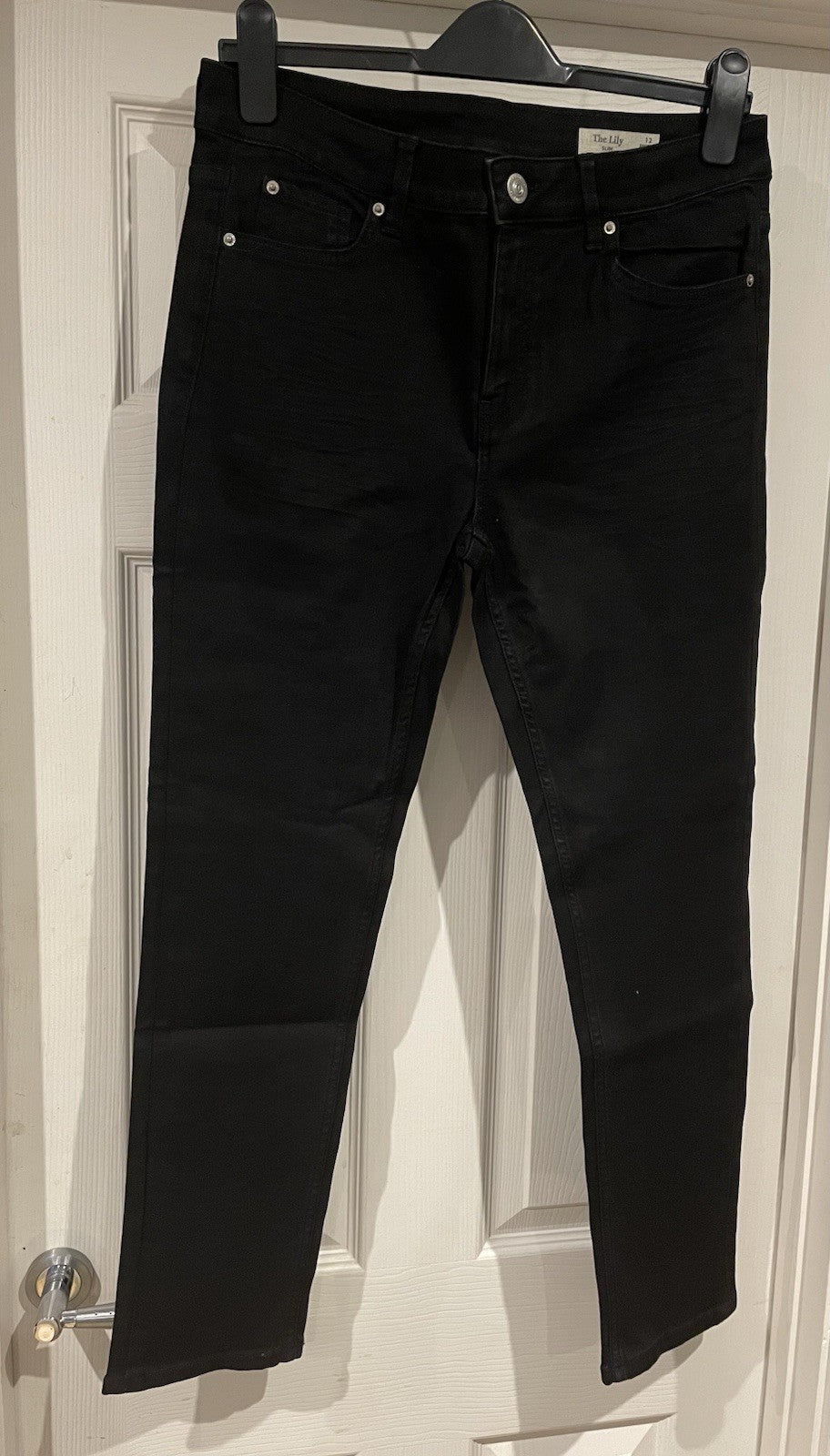 M&S The Lily Slim Black Jeans Size 12 Short1